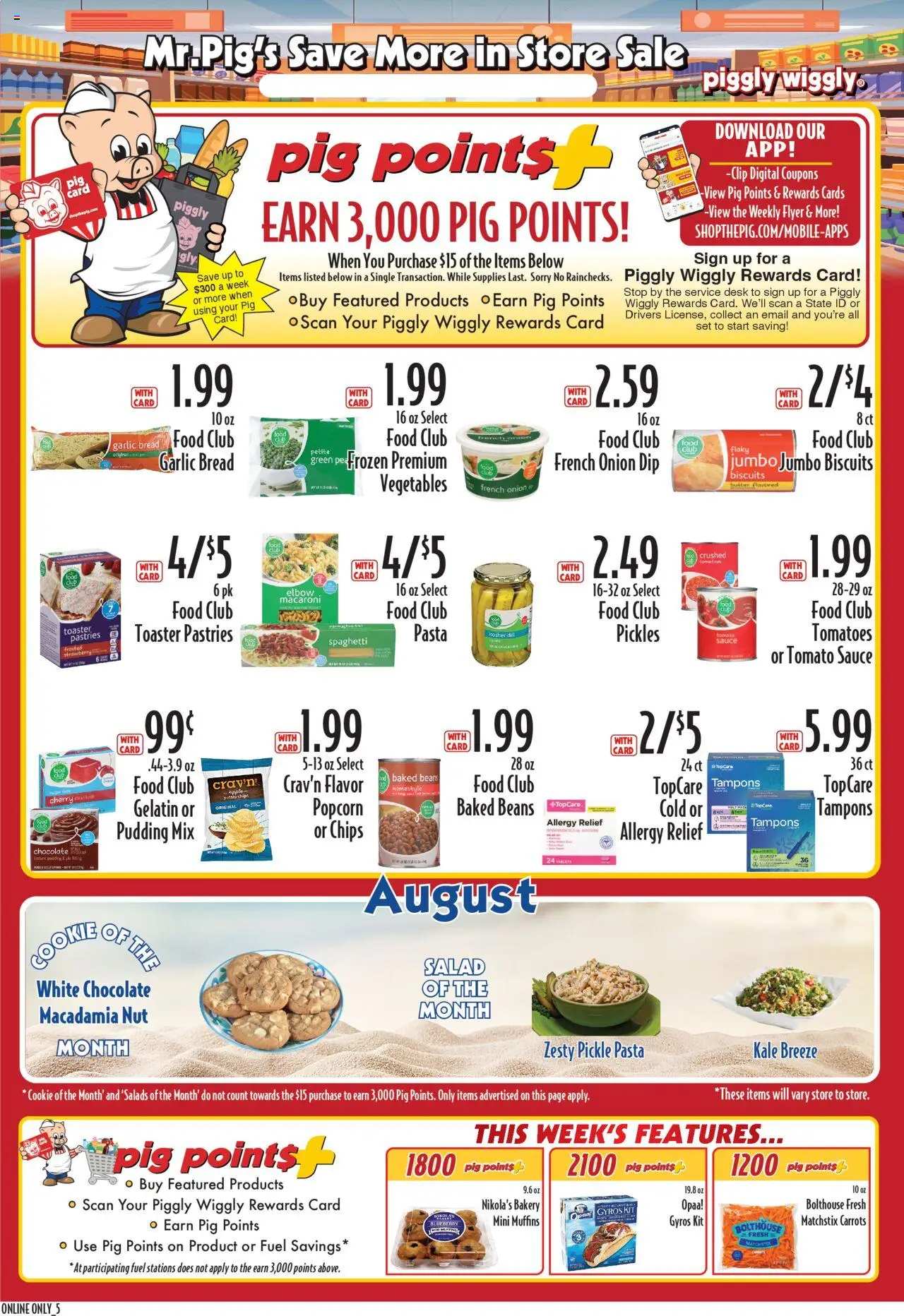 Piggly Wiggly Weekly Ad - valid from 20.08.2025 | Page: 5 | Products: Toaster, Pasta, Tampons, Sauce