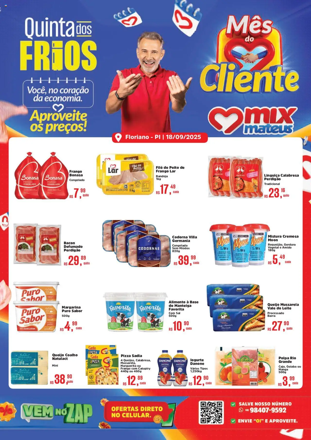 Mateus Folheto - válido de 18.09.2025 | Página: 1 | Produtos: Goiaba, Filé de frango, Pizza, Bandeja