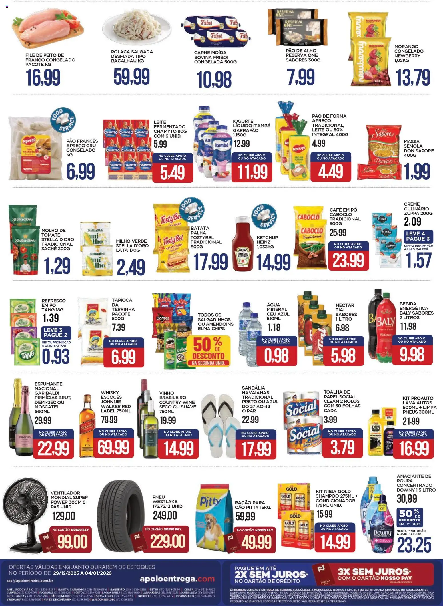 Apoio Mineiro Folheto - válido de 29.12.2025 | Página: 2 | Produtos: Ventilador, Pó, Tapioca, Bebida