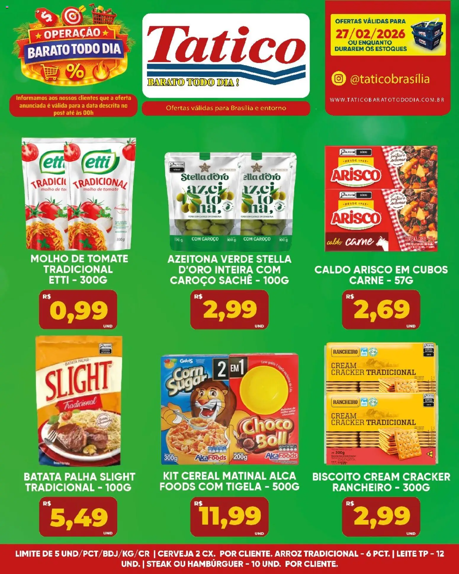 Tatico Folheto - válido de 27.02.2026 | Página: 5 | Produtos: Molho de tomate, Leite, Cerveja, Arroz