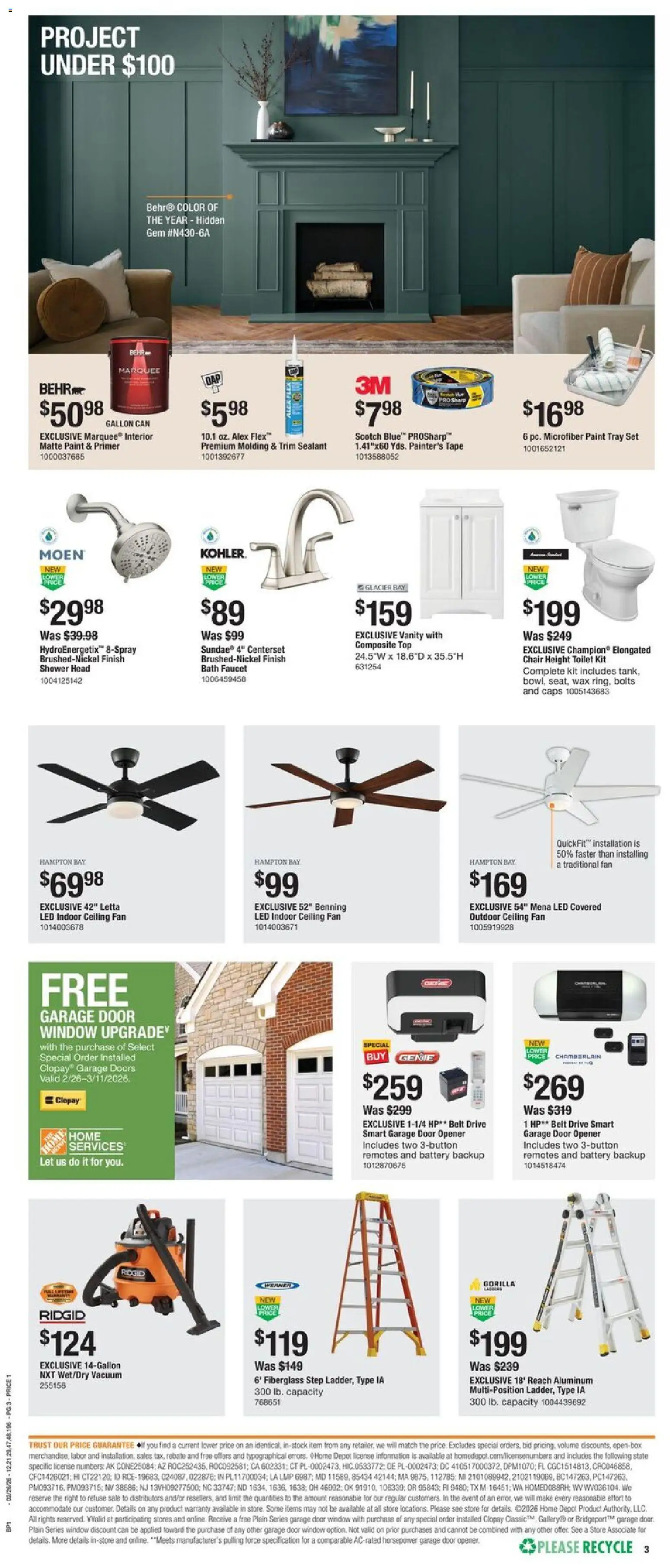 Home Depot Local Ad - CA - valid from 26.02.2026 | Page: 3 | Products: Vacuum, Bolts, Shower, Belt