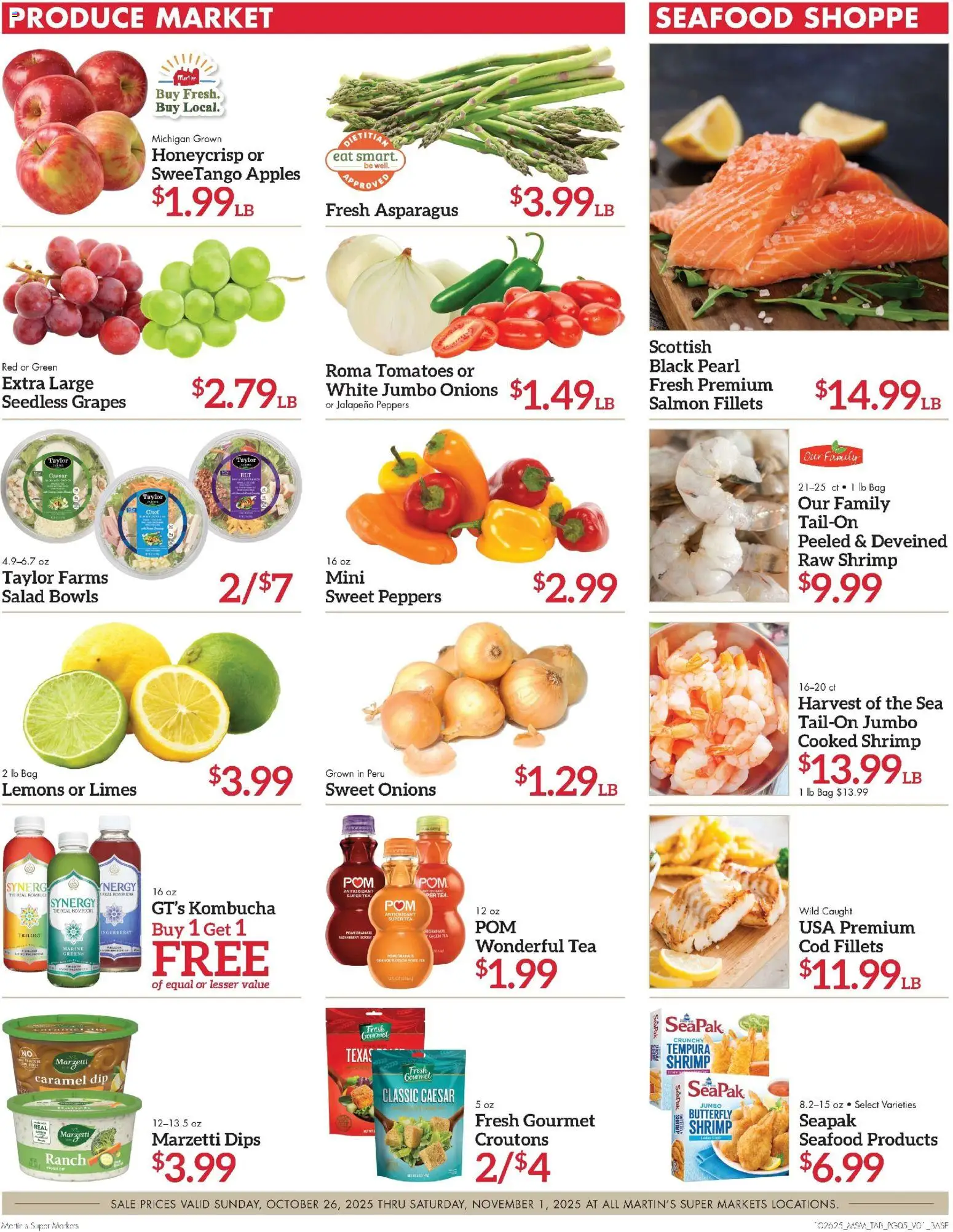 Martin’s Weekly Ad - valid from 26.10.2025 | Page: 5 | Products: Asparagus, Tomatoes, Greens, Bag
