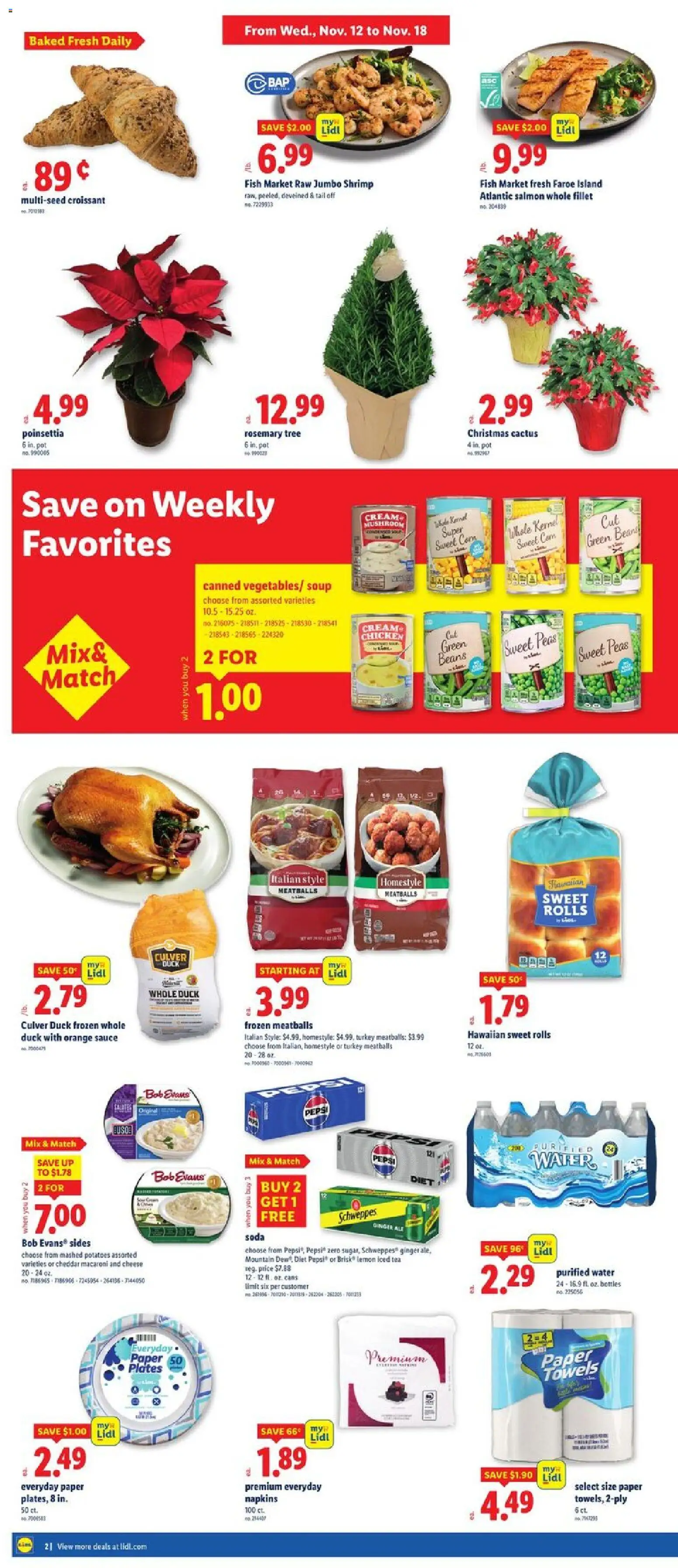 Lidl Weekly Ad - NY - valid from 12.11.2025 | Page: 2 | Products: Cheese, Tea, Cream, Water