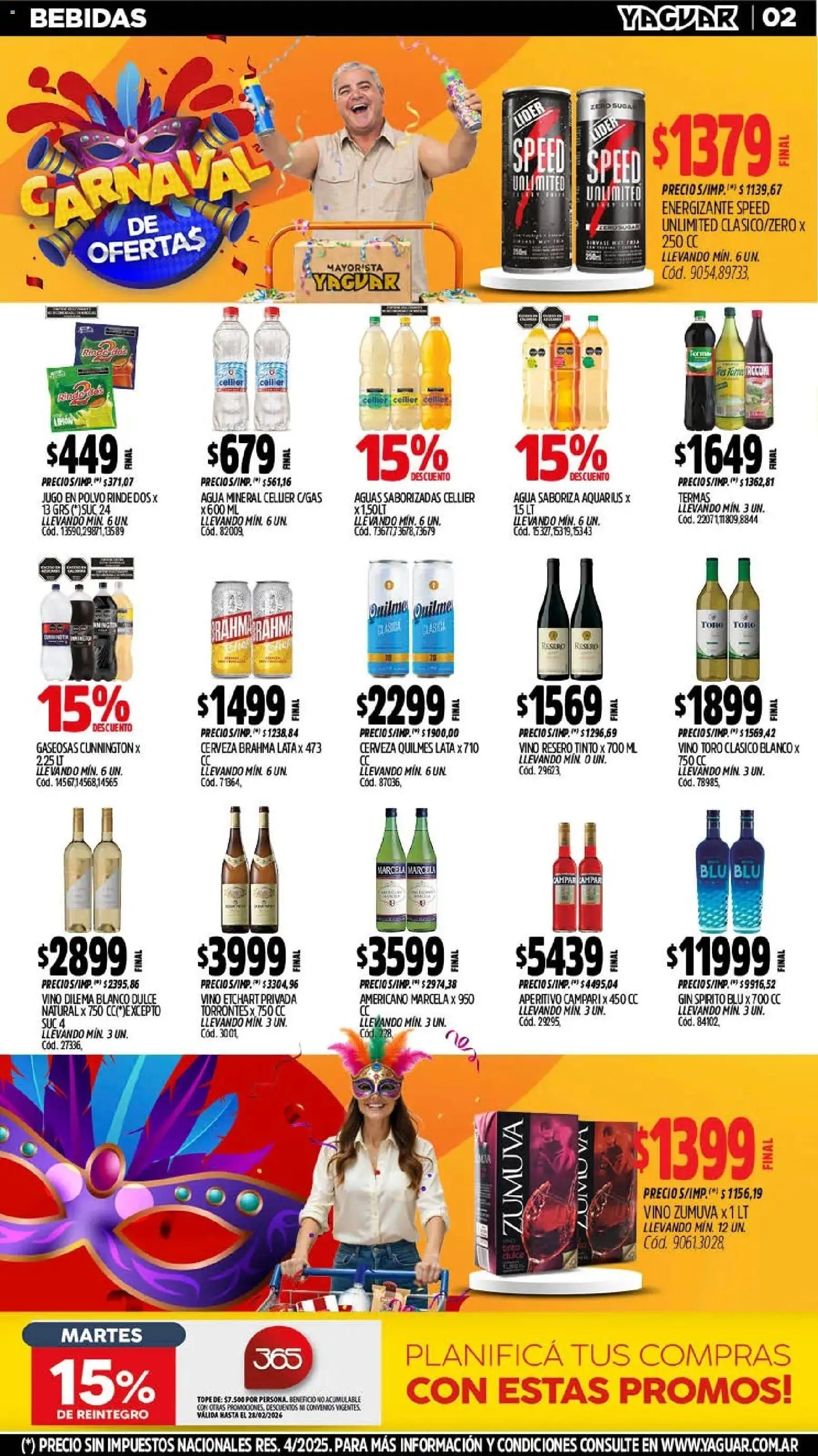 Yaguar - Oferta Semanal Trelew │ válido desde el 09.02.2026 | Página: 2 | Productos: Polvo, Agua, Jugo, Vino
