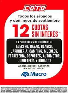 Vista previa Coto - Banco Macro válido desde el 01.09.2025