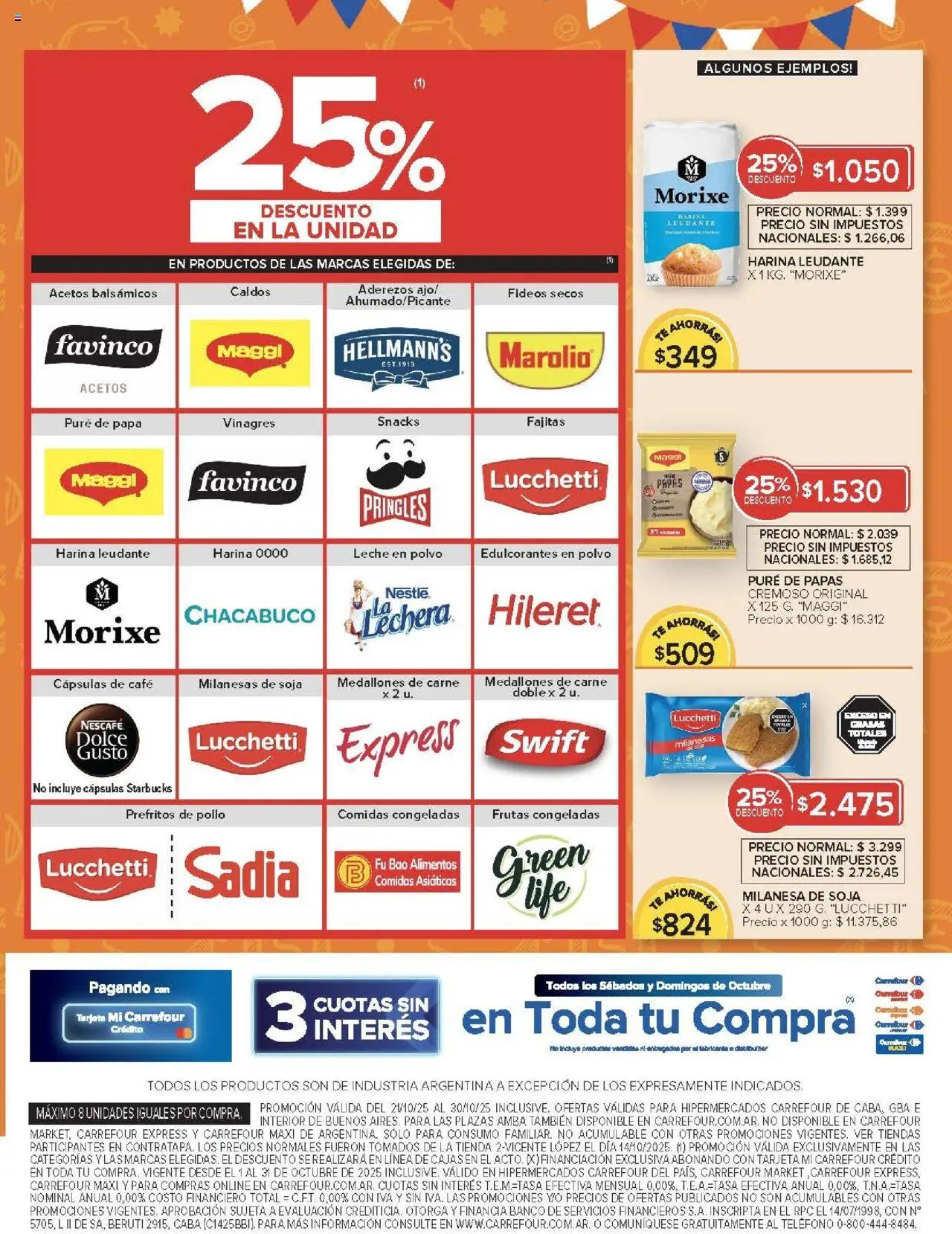 Carrefour ofertas │ válido desde el 21.10.2025 | Página: 8 | Productos: Milanesa, Leche en polvo, Polvo, Té