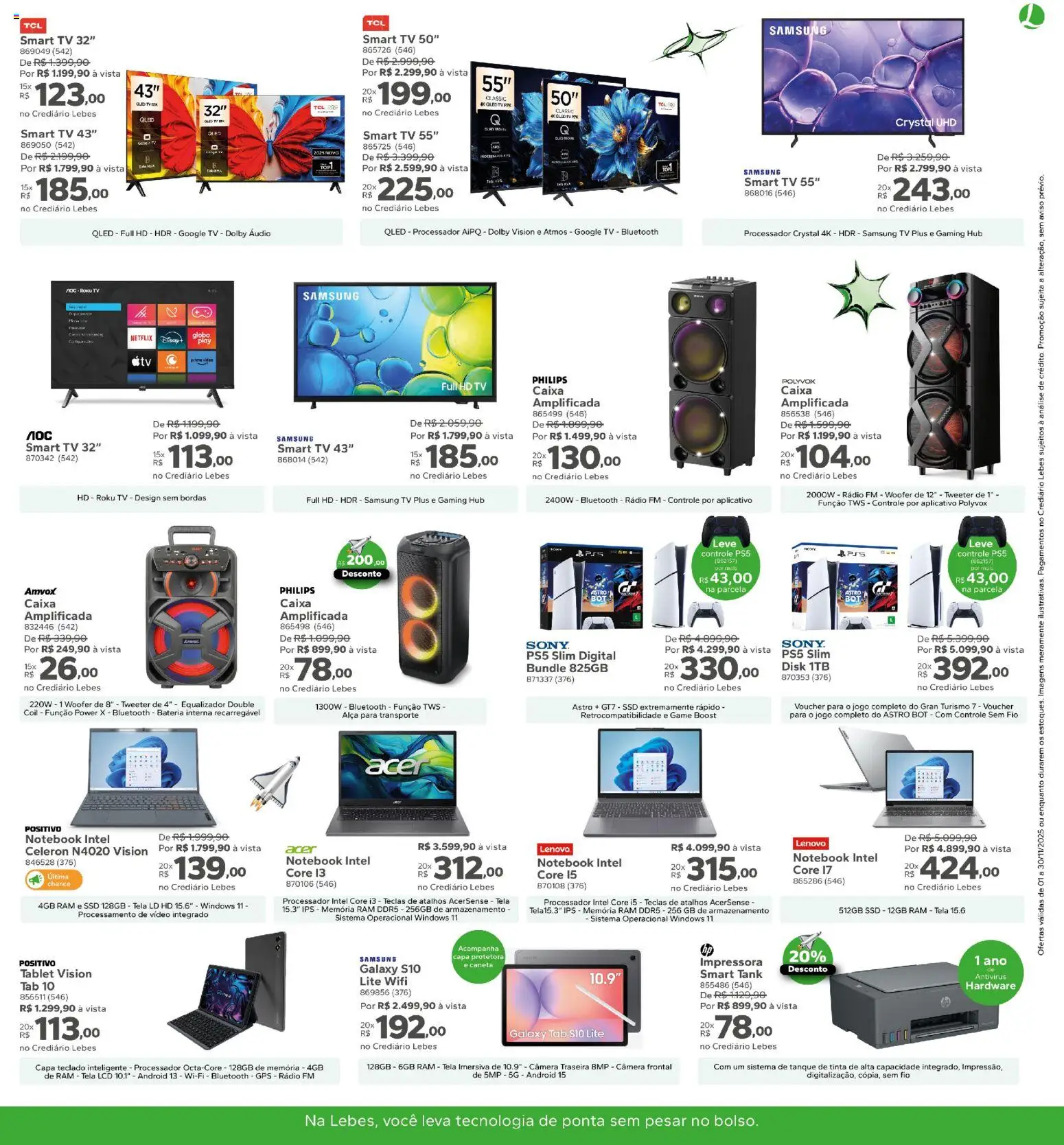 Lebes Folheto - válido de 01.11.2025 | Página: 15 | Produtos: Tablet, smart TV, Processador, Tela