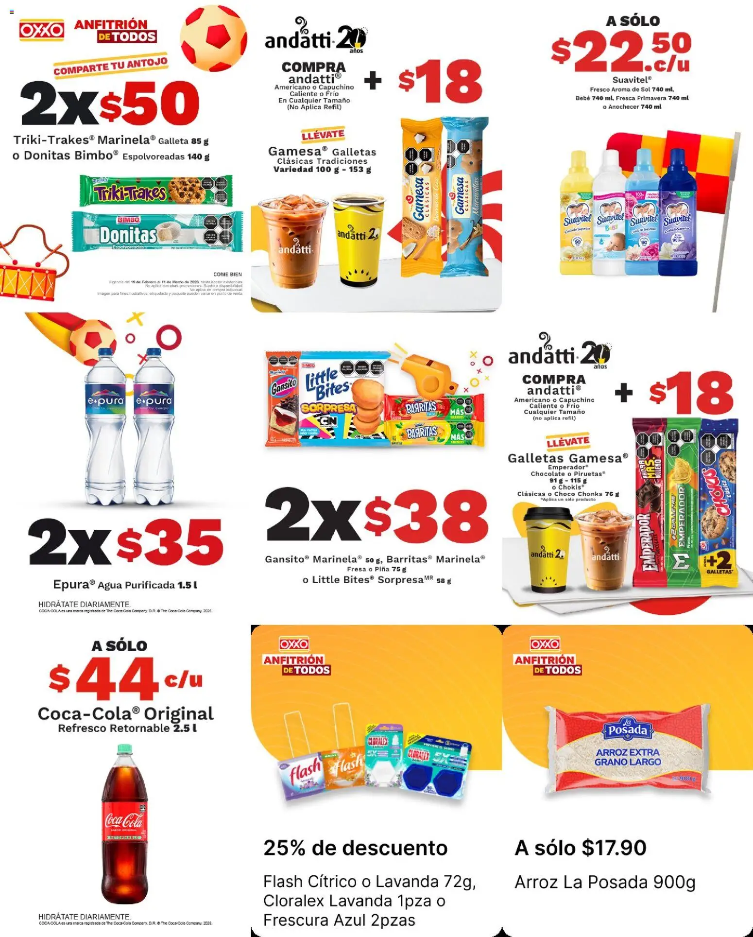 Nuevas ofertas de OXXO válidas en toda la República Mexicana desde el 19.02.2026. ¡Encuentra las mejores ofertas en OXXO folleto! | Página: 2 | Productos: Agua, Limón, Café, Mermelada