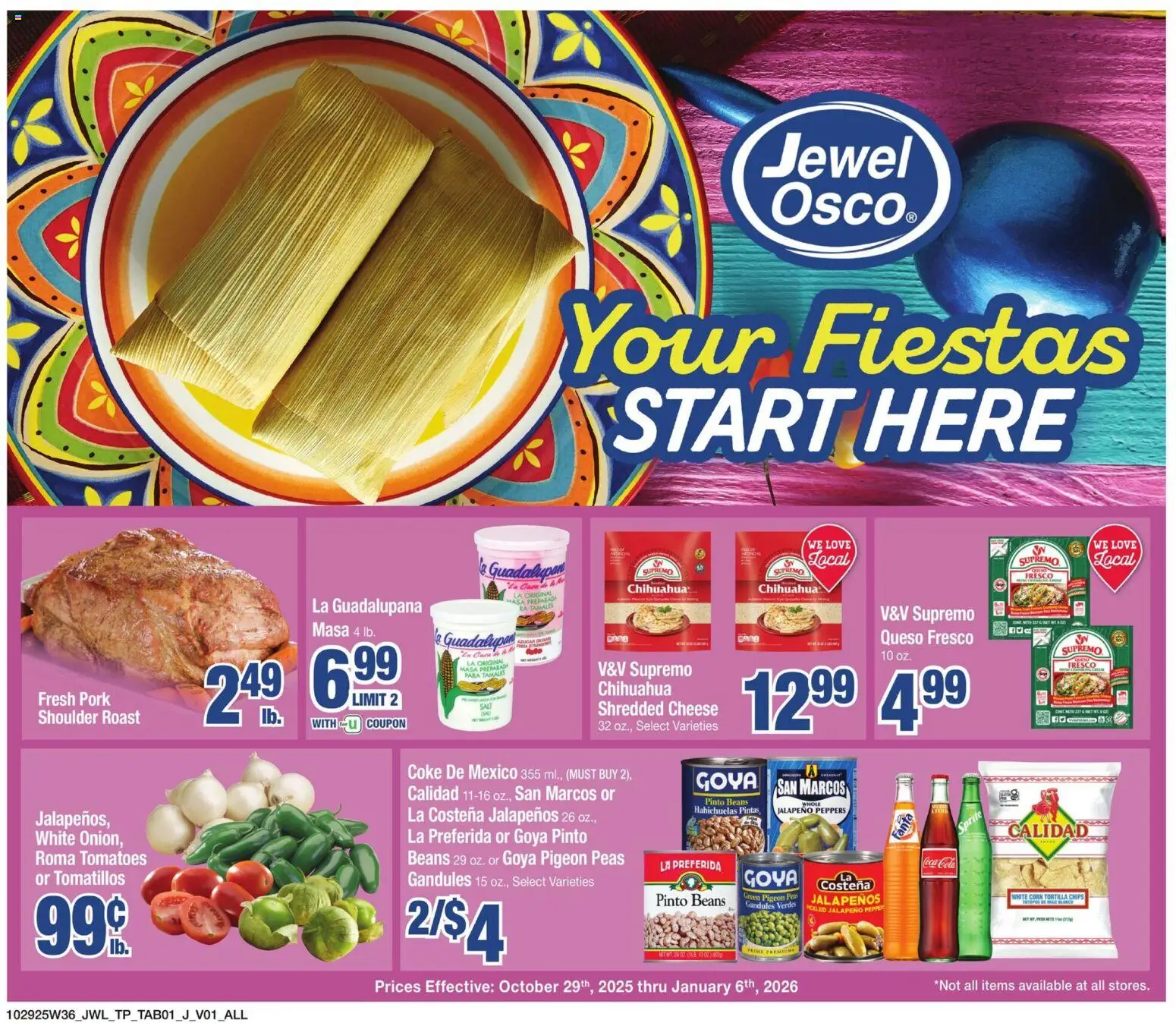 Jewel Osco Specialty Publication - valid from 29.10.2025 | Page: 1 | Products: Peppers, Jalapeno peppers, Cheese, Pork