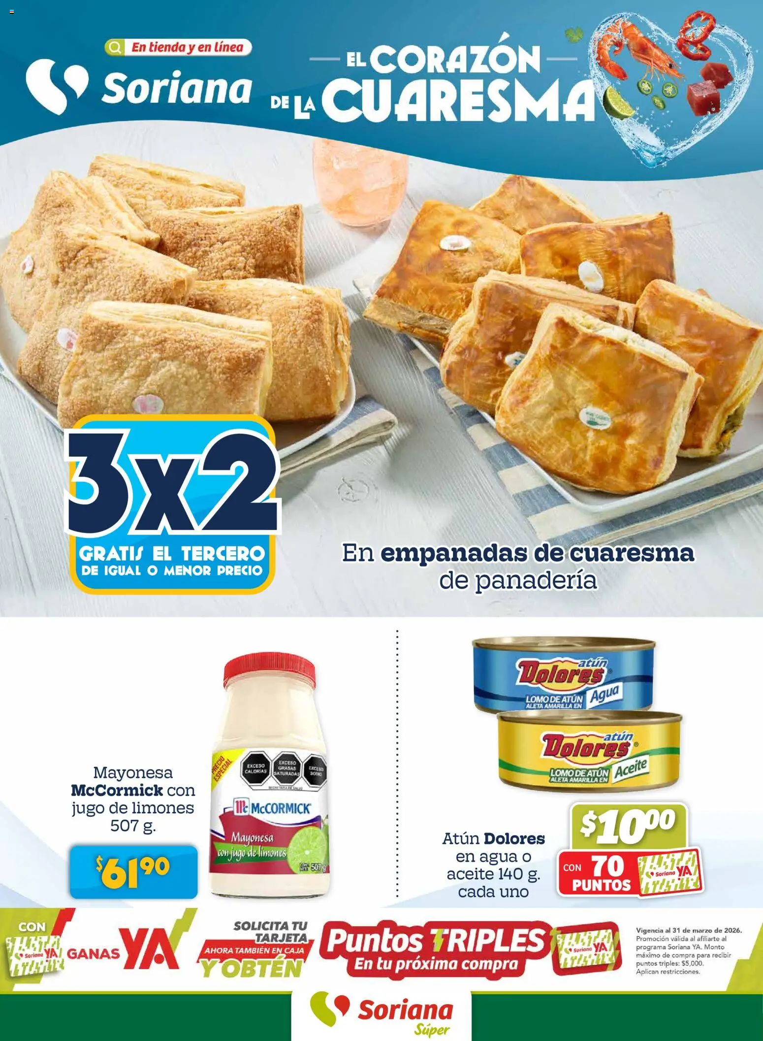 Nuevas ofertas de Soriana válidas en toda la República Mexicana desde el 26.02.2026. ¡Encuentra las mejores ofertas en Soriana - Fin de Semana Súper: Chih, Delicias, Dur y Coah (excepto Saltillo)! | Página: 1 | Productos: Mayonesa, Agua, Jugo, Panadería