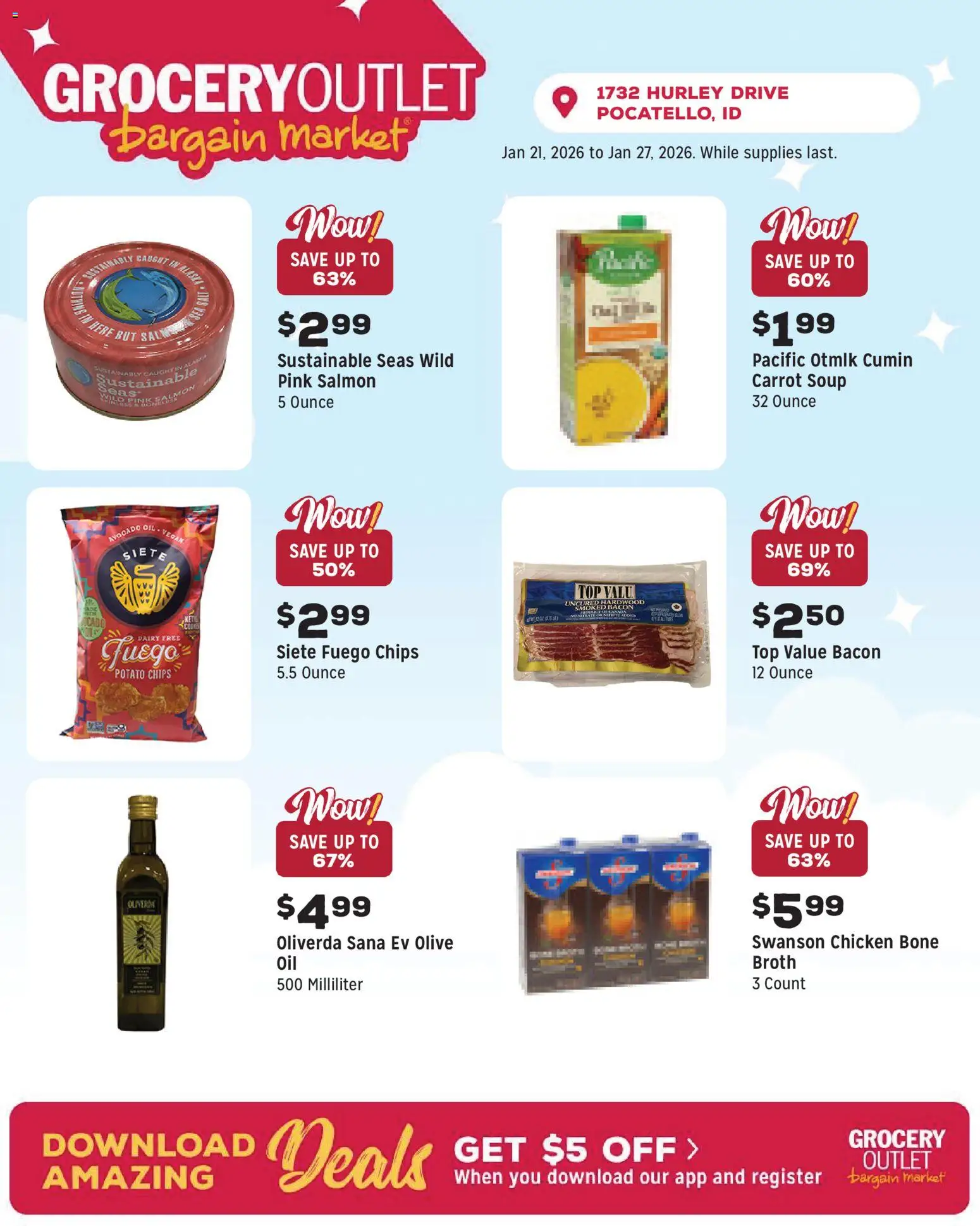 Grocery Outlet Weekly Ad - ID - valid from 21.01.2026 | Page: 5 | Products: Oil, Chips, Carrot, Avocado
