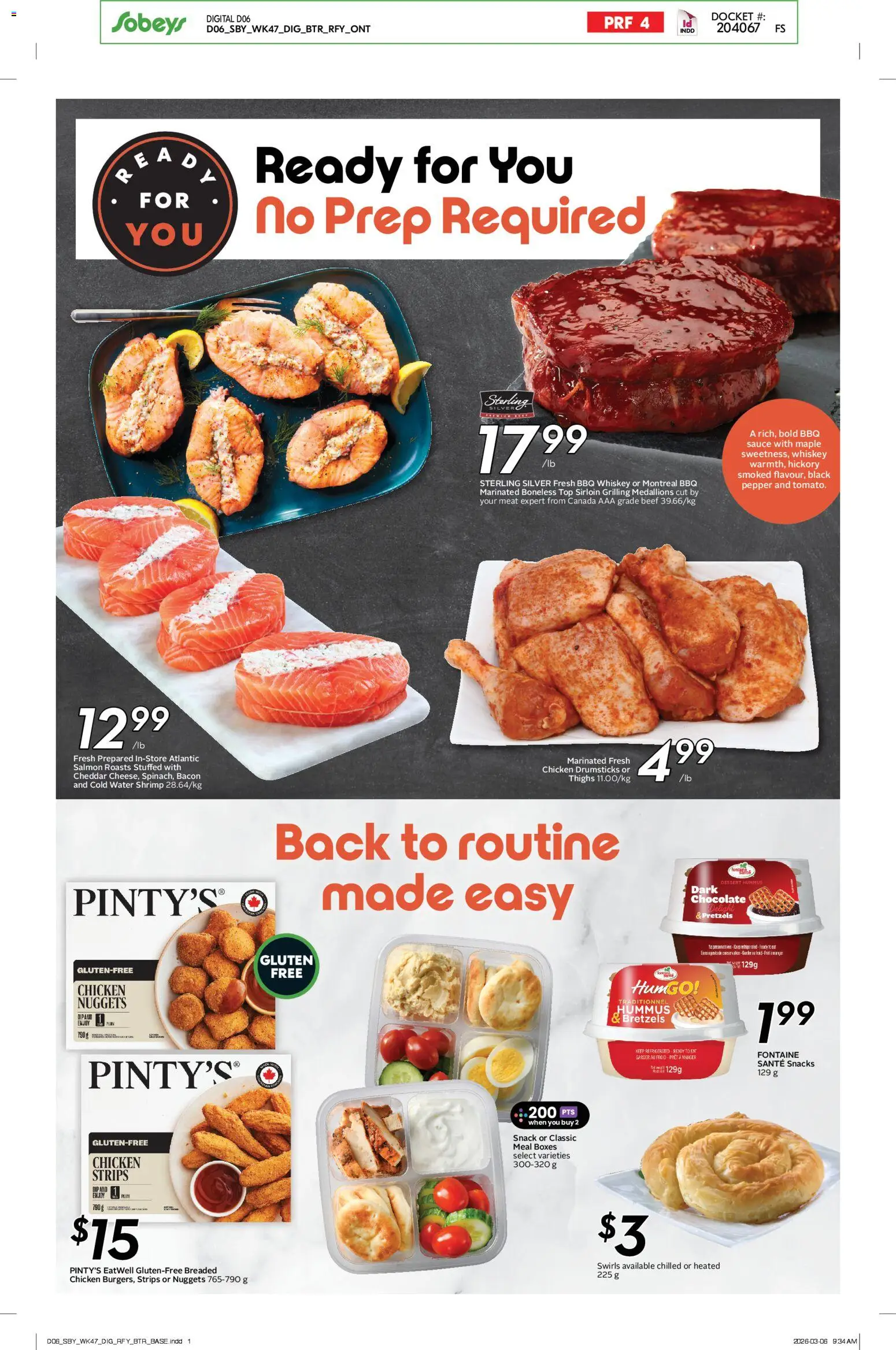 Sobeys flyer valid from 19.03.2026 | Page: 19 | Products: Beef, Whiskey, Chocolate, Chicken