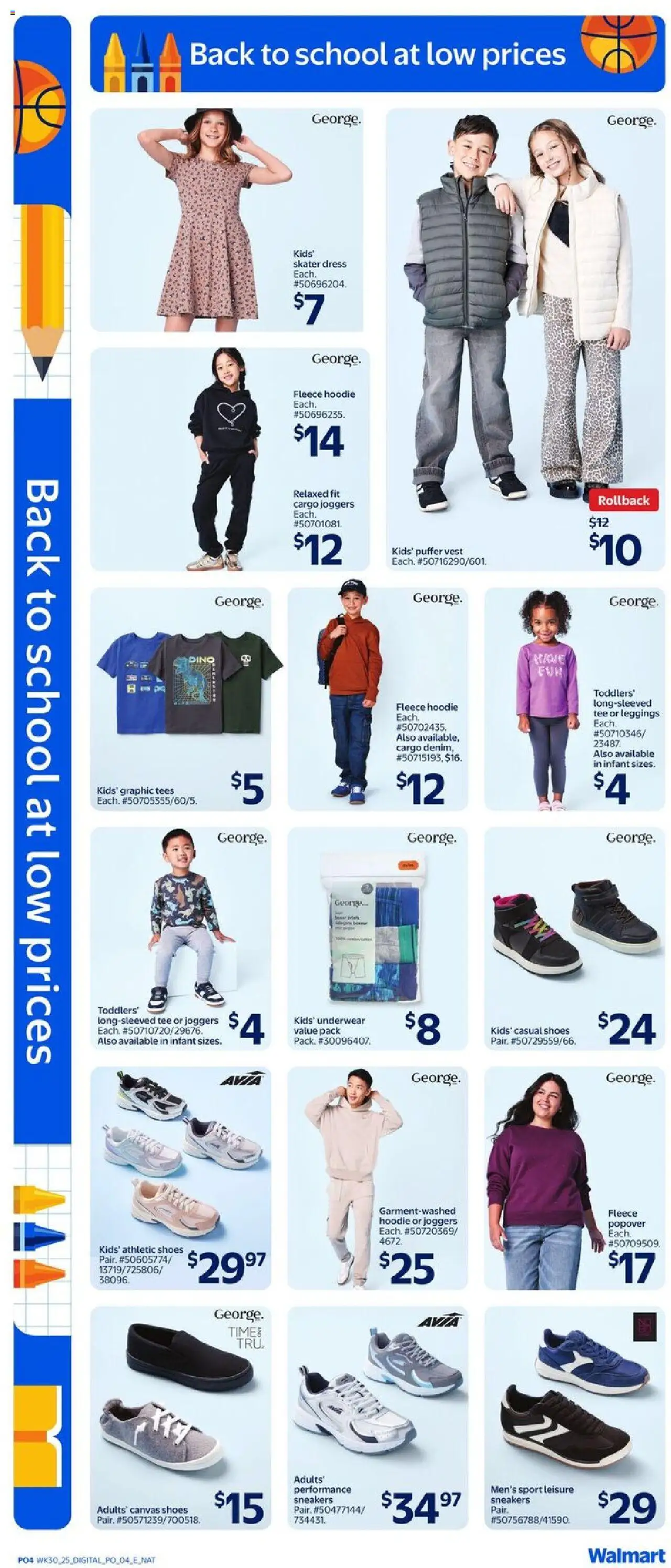 Walmart flyer valid from 21.08.2025 | Page: 13 | Products: Dress, Shoes, Hoodie, Leggings
