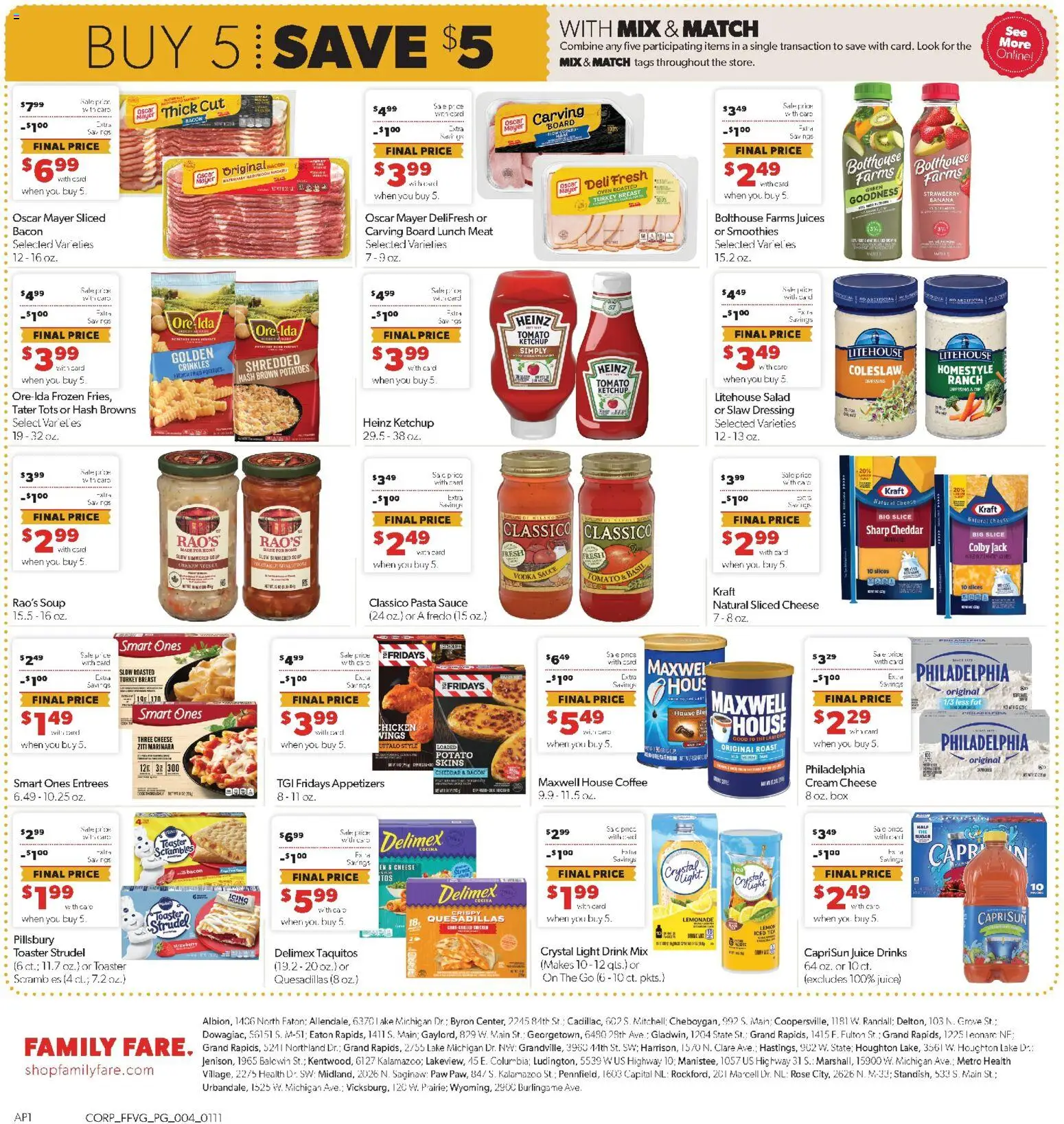 Family Fare Weekly Ad - MI - valid from 11.01.2026 | Page: 4 | Products: Toaster, Pasta, Potatoes, Oven
