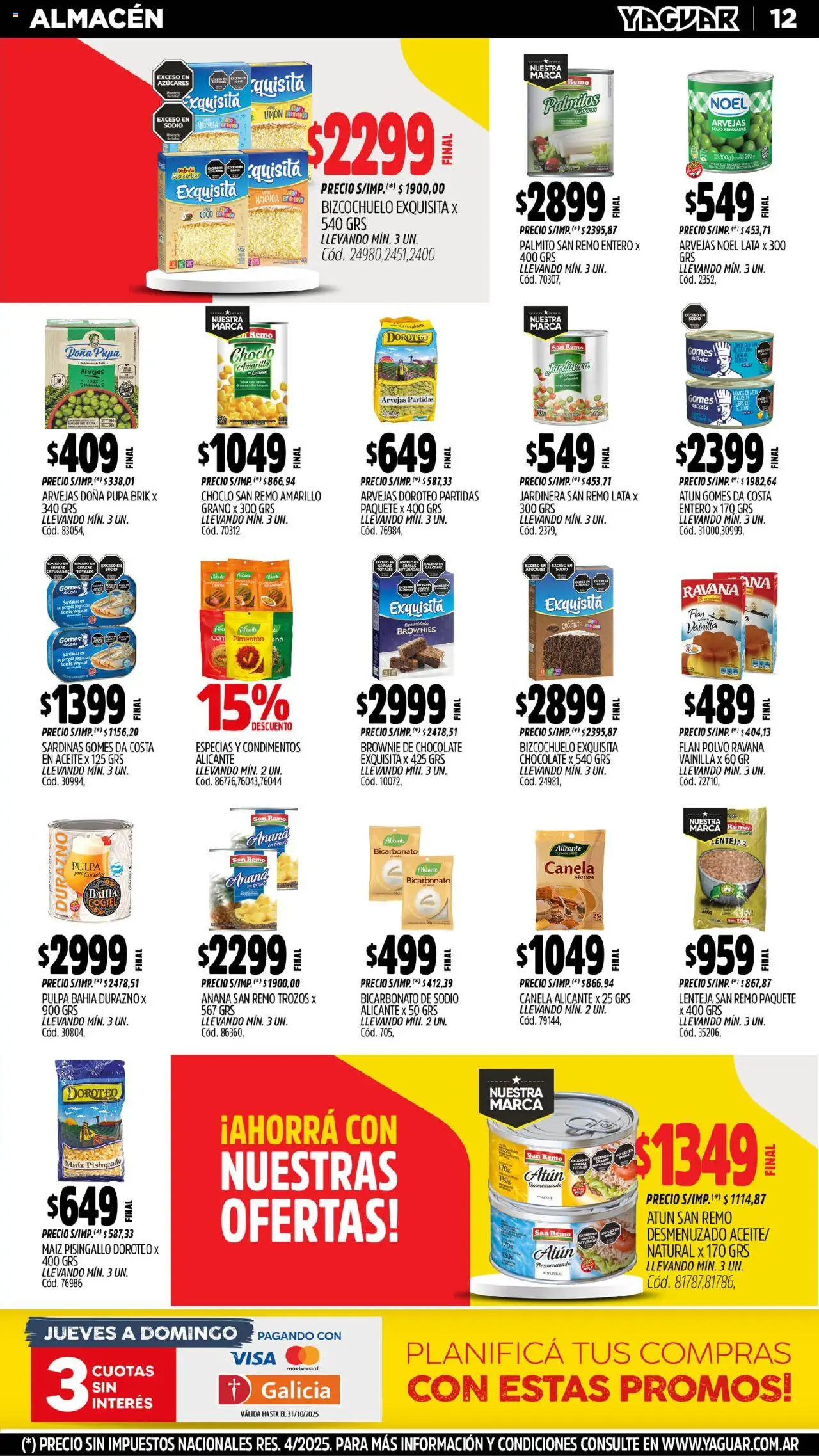 Yaguar - San Juan │ válido desde el 13.10.2025 | Página: 11 | Productos: Choclo, Durazno, Ananá, Limón