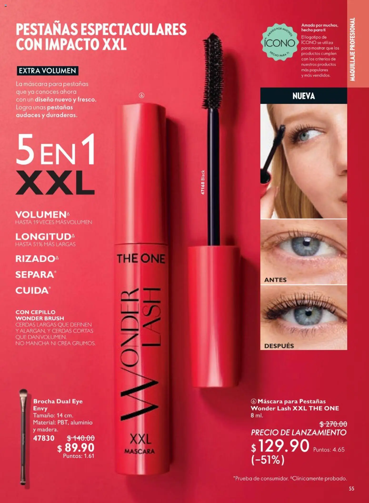 Nuevas ofertas de Oriflame válidas en toda la República Mexicana desde el 18.04.2026. ¡Encuentra las mejores ofertas en Oriflame campaña 6 2026! | Página: 55 | Productos: Cepillo, Máscara, Maquillaje