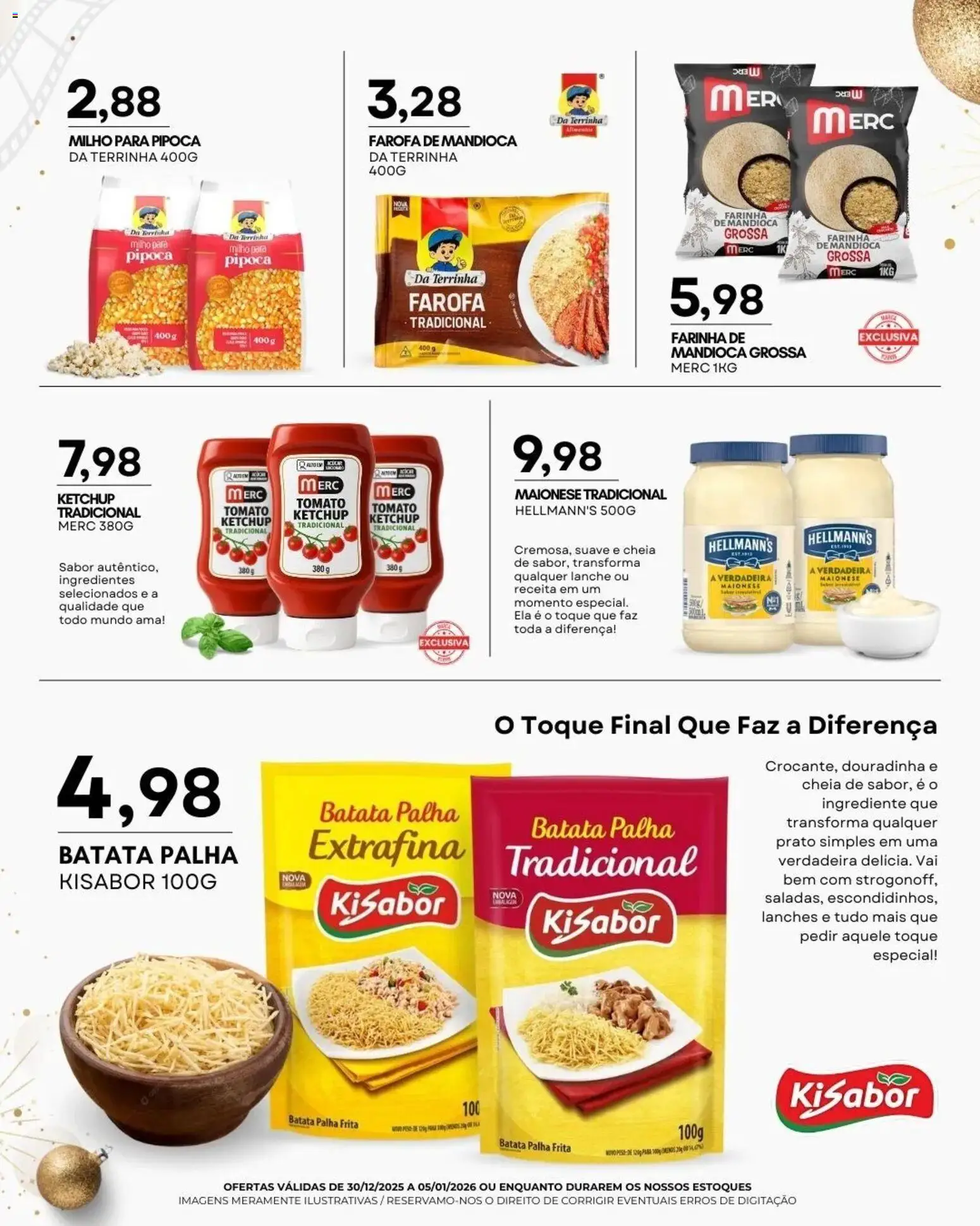 Mercadão Atacadista Folheto - válido de 30.12.2025 | Página: 5 | Produtos: Mandioca, Batata palha, Batata, Maionese