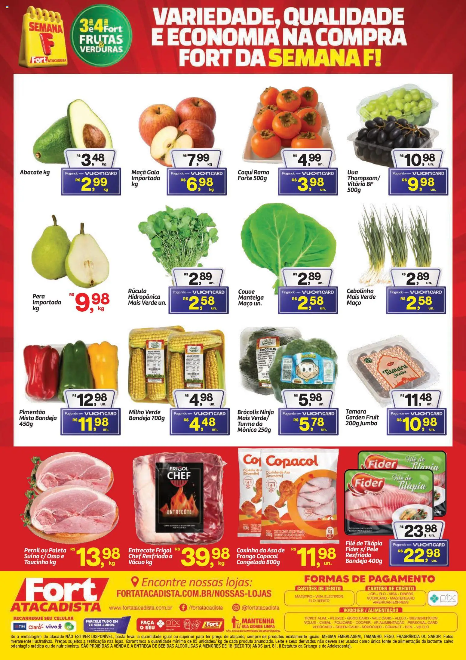 Fort Atacadista Folheto - válido de 31.03.2026 | Página: 2 | Produtos: Pimentão, Leite, Manteiga, Bandeja