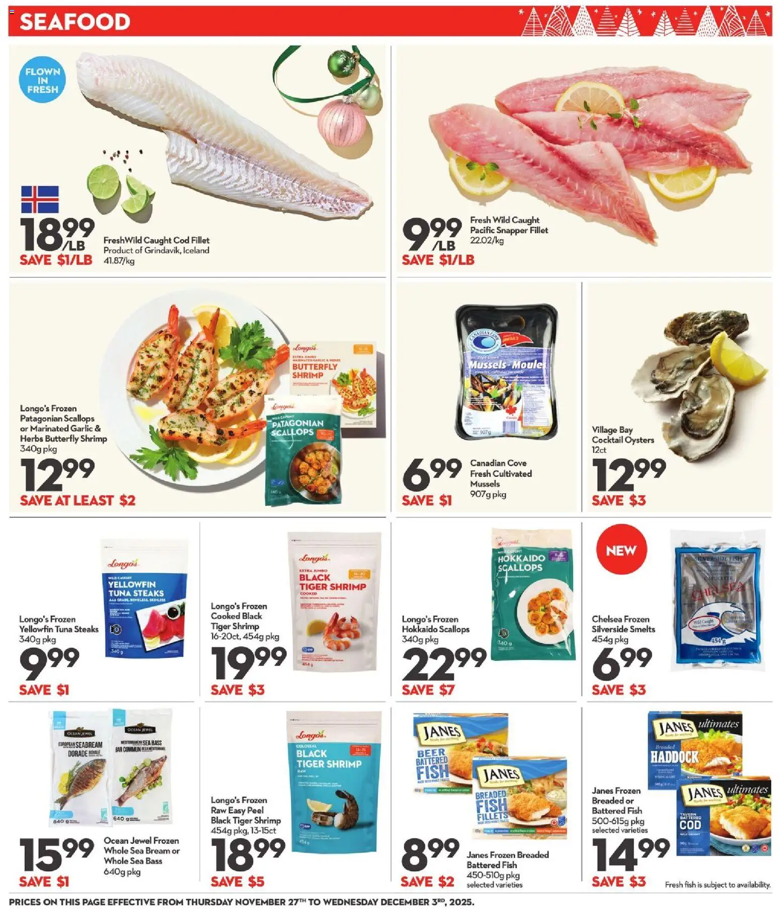 Longo's flyer valid from 27.11.2025 | Page: 7 | Products: Fish, Beer