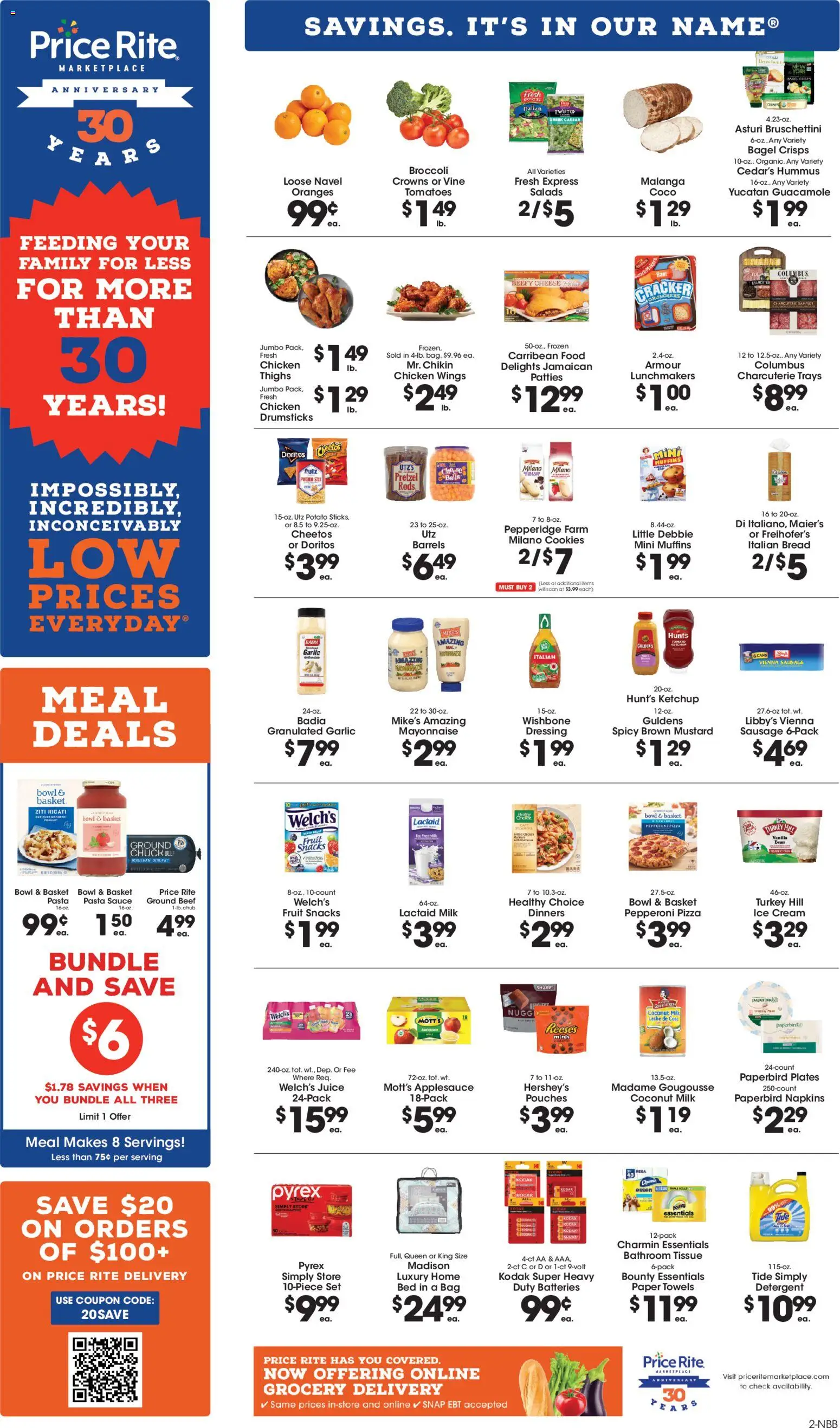 Price Rite Weekly Ad - valid from 28.11.2025 | Page: 2 | Products: Milk, Cheese, Tomatoes, Mayonnaise