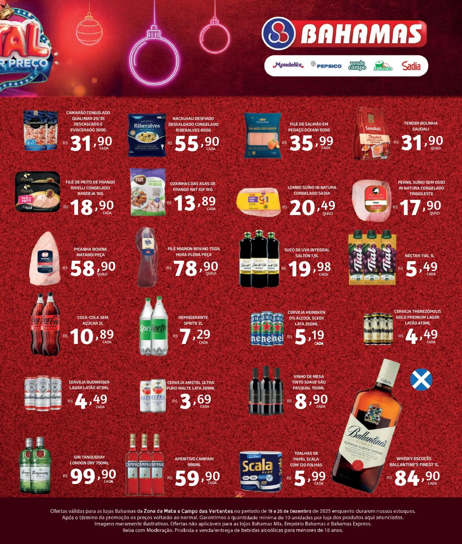 Bahamas Supermercados Folheto - válido de 01.12.2025 | Página: 3 | Produtos: Mesa, Picanha, Lombo, Gin