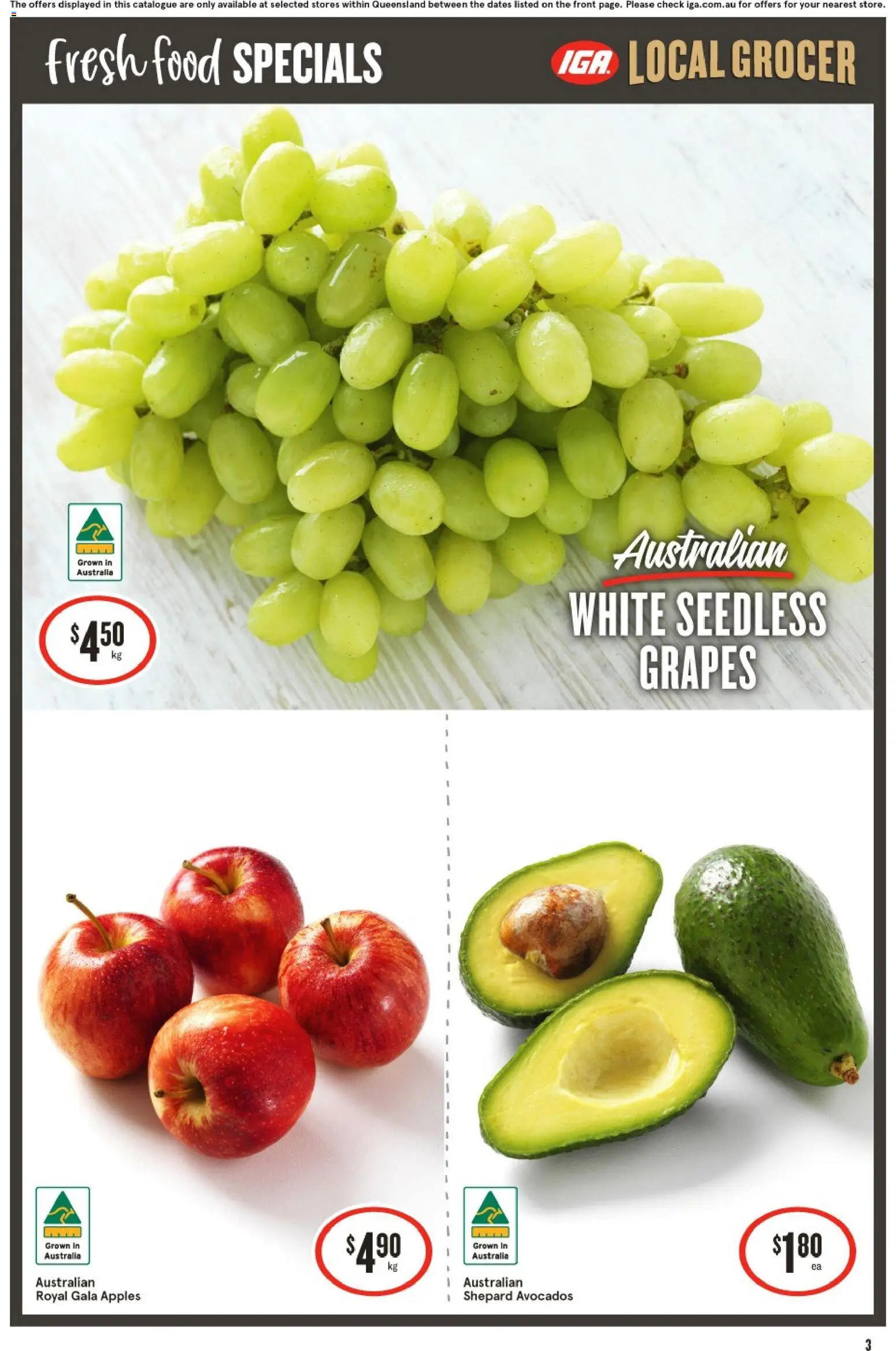IGA catalogue - valid from 11.03.2026 | Page: 3 | Products: Apples, Grapes
