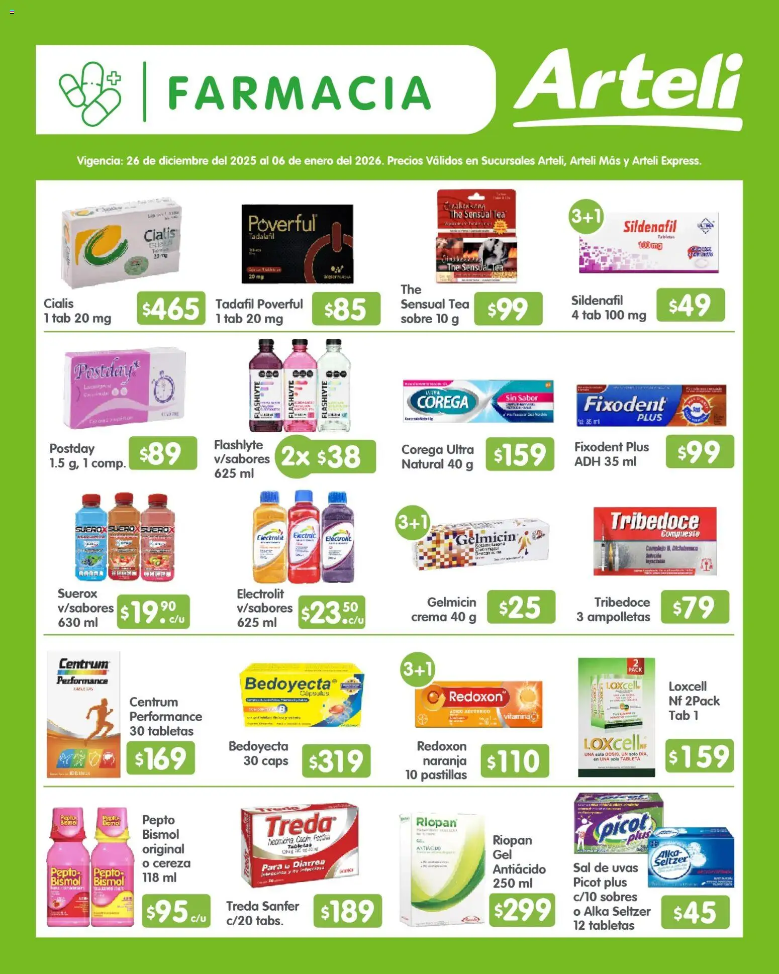 Nuevas ofertas de Arteli válidas en toda la República Mexicana desde el 26.12.2025. ¡Encuentra las mejores ofertas en Arteli folleto Quincenal! | Página: 10 | Productos: Crema, Antiácido, Pico, Tableta
