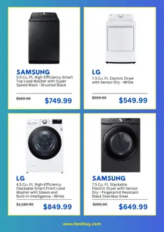 Best Buy Weekly Ad - valid from 28.08.2025 | Page: 4 | Products: Sensor, Washer, Dryer