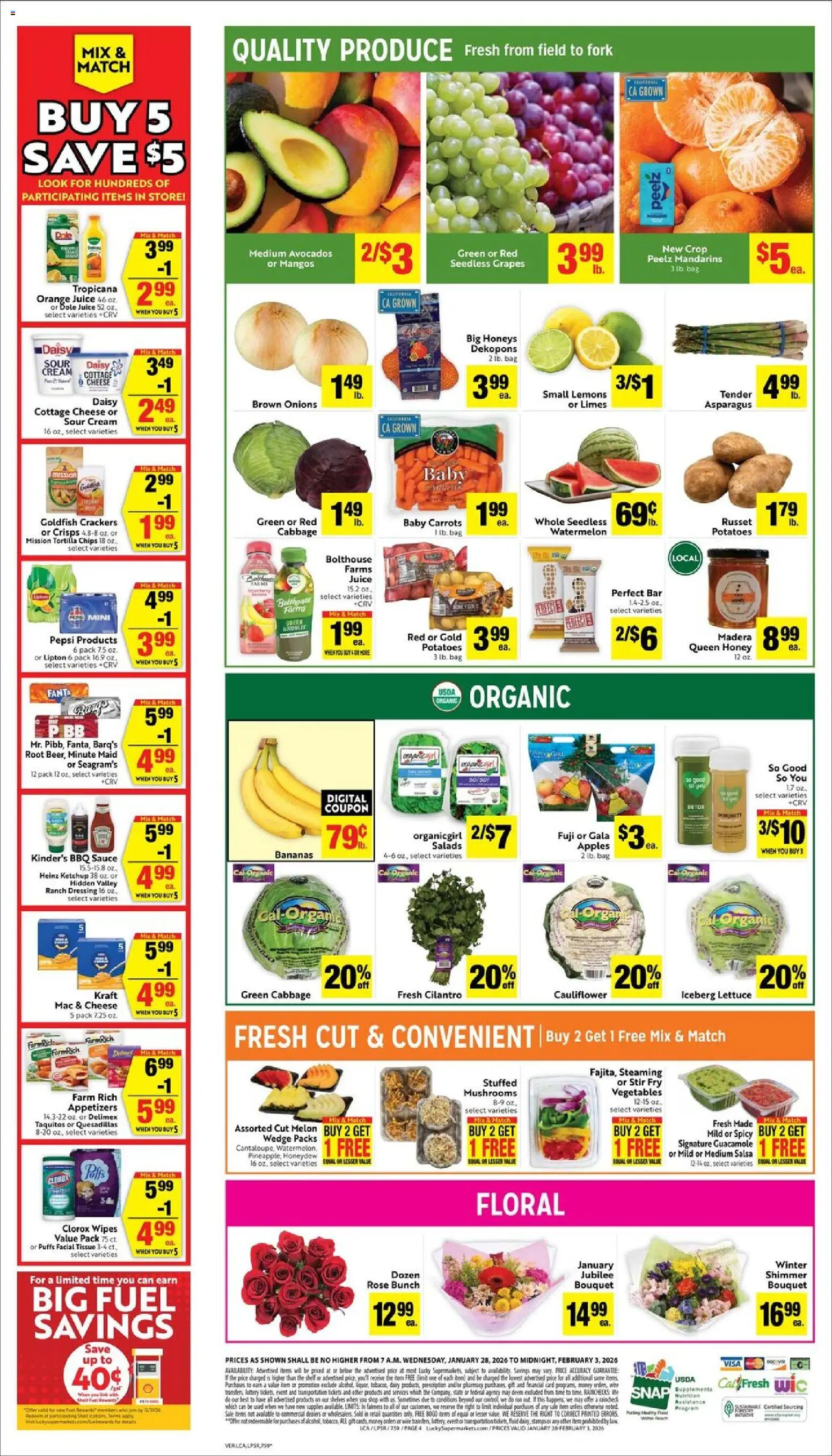 Lucky Supermarkets Weekly - AK - valid from 28.01.2026 | Page: 4 | Products: Mandarins, Shelf, Ketchup, Cream