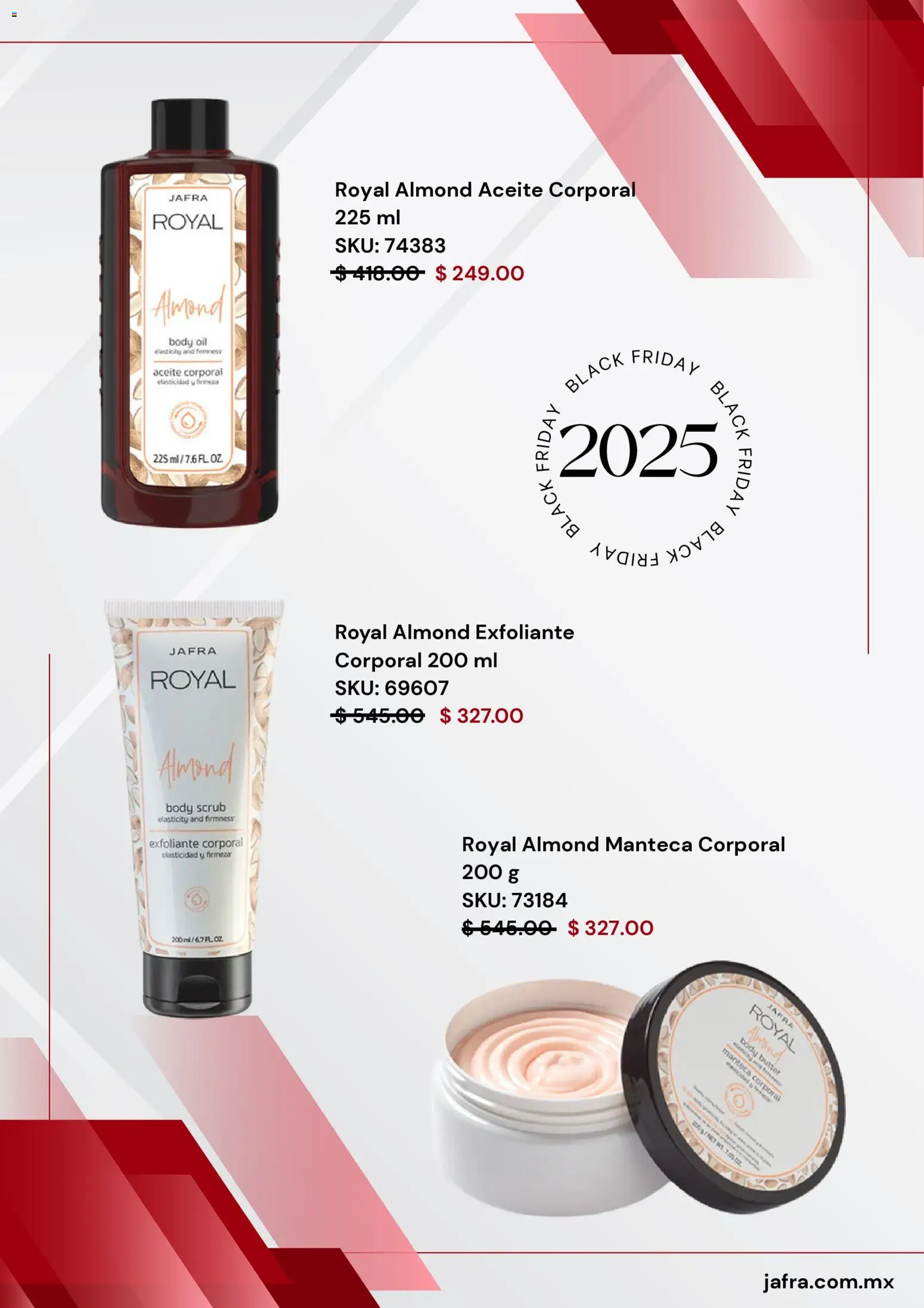 Nuevas ofertas de JAFRA válidas en toda la República Mexicana desde el 28.11.2025. ¡Encuentra las mejores ofertas en JAFRA Black Friday! | Página: 5 | Productos: Exfoliante corporal, Aceite, Body