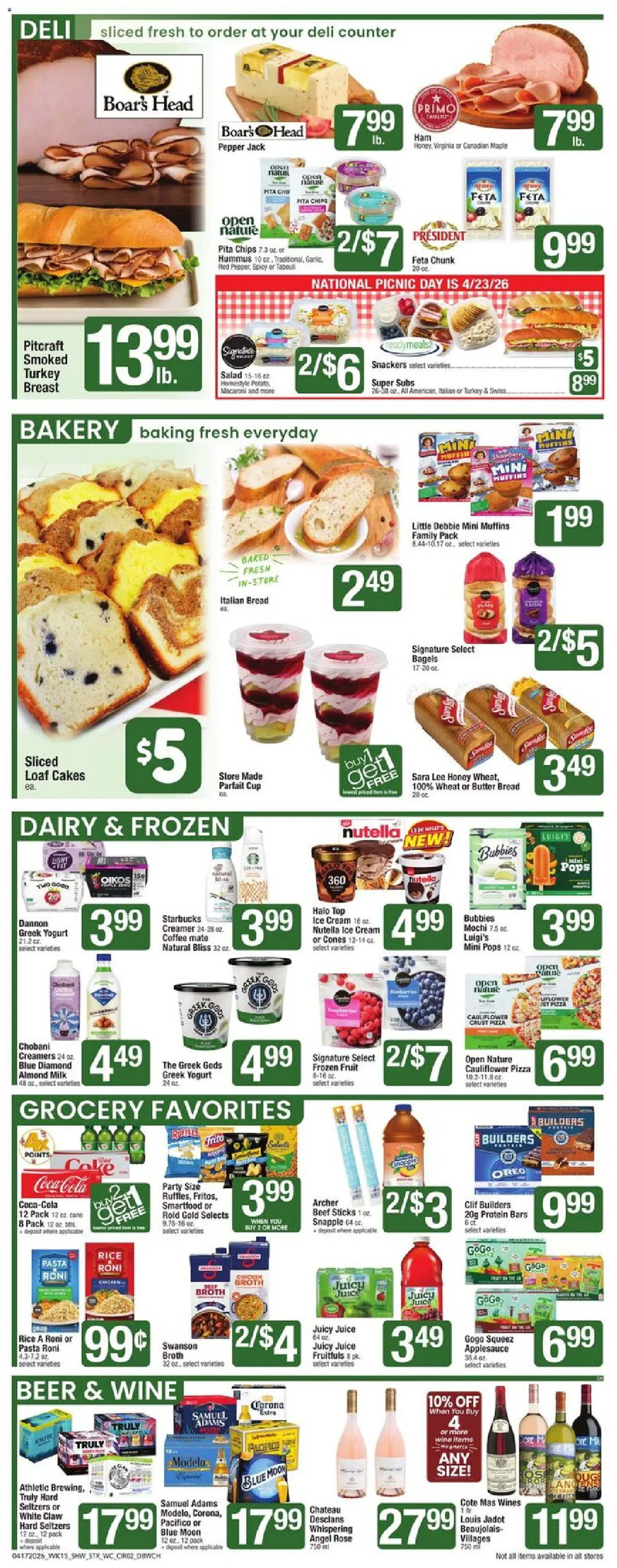 Star Market Weekly Ad - valid from 17.04.2026 | Page: 2 | Products: Milk, Pasta, Pepper, Cauliflower