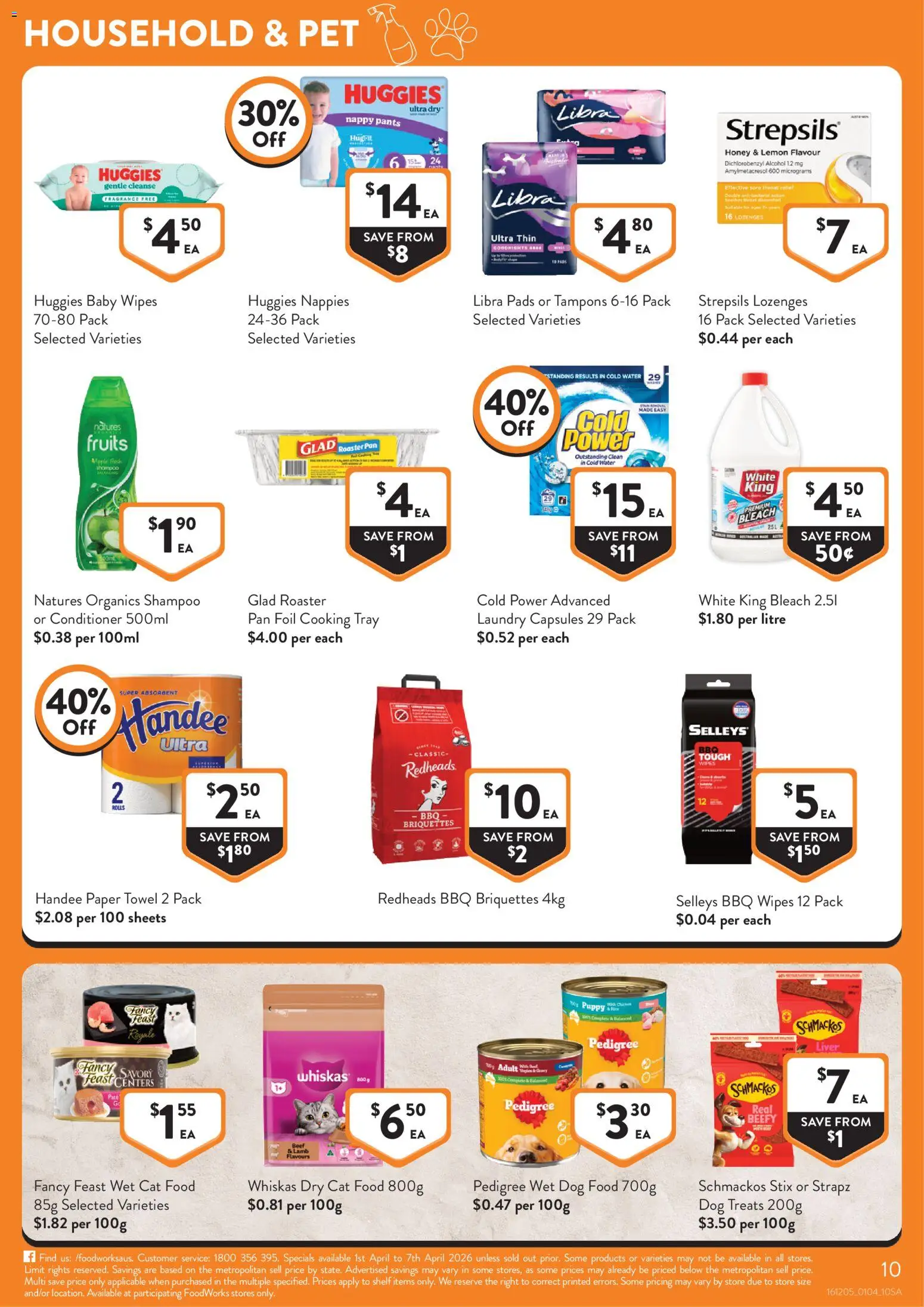 Foodworks catalogue - valid from 01.04.2026 | Page: 10 | Products: Shelf, Nappies, Pants, Lemon