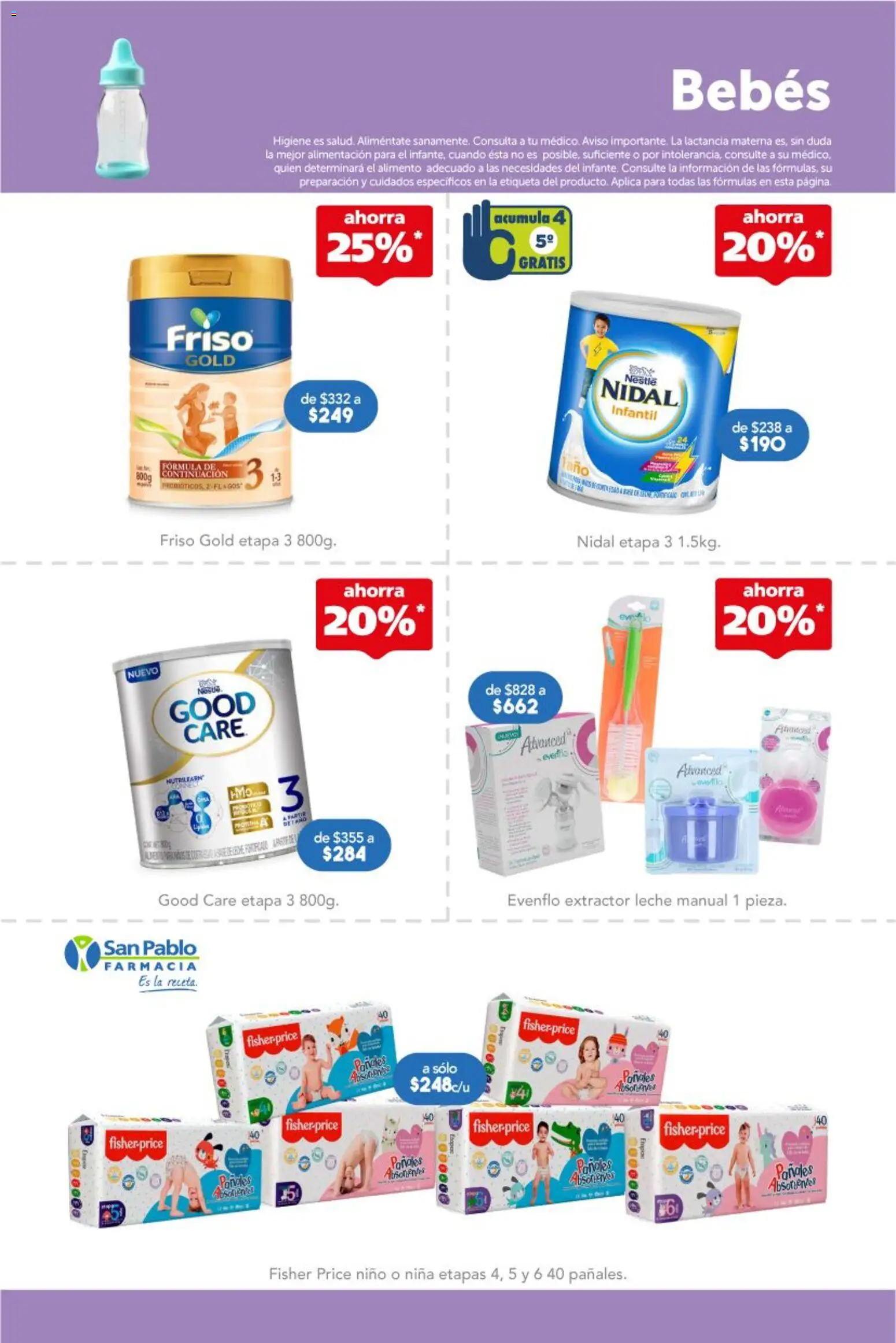 Nuevas ofertas de Farmacia San Pablo válidas en toda la República Mexicana desde el 02.11.2025. ¡Encuentra las mejores ofertas en Farmacia San Pablo catálogo! | Página: 13 | Productos: Leche, Pañales, Extractor