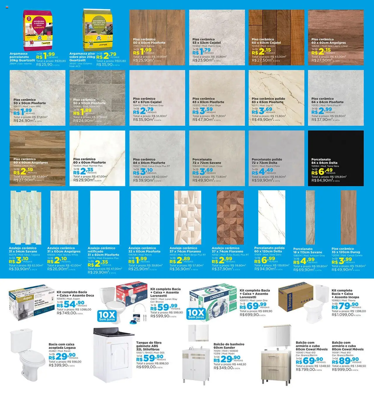 Lojas Solar Folheto - válido de 01.08.2025 | Página: 6 | Produtos: Argamassa, Piso cerâmico, Porcelanato, Caixa