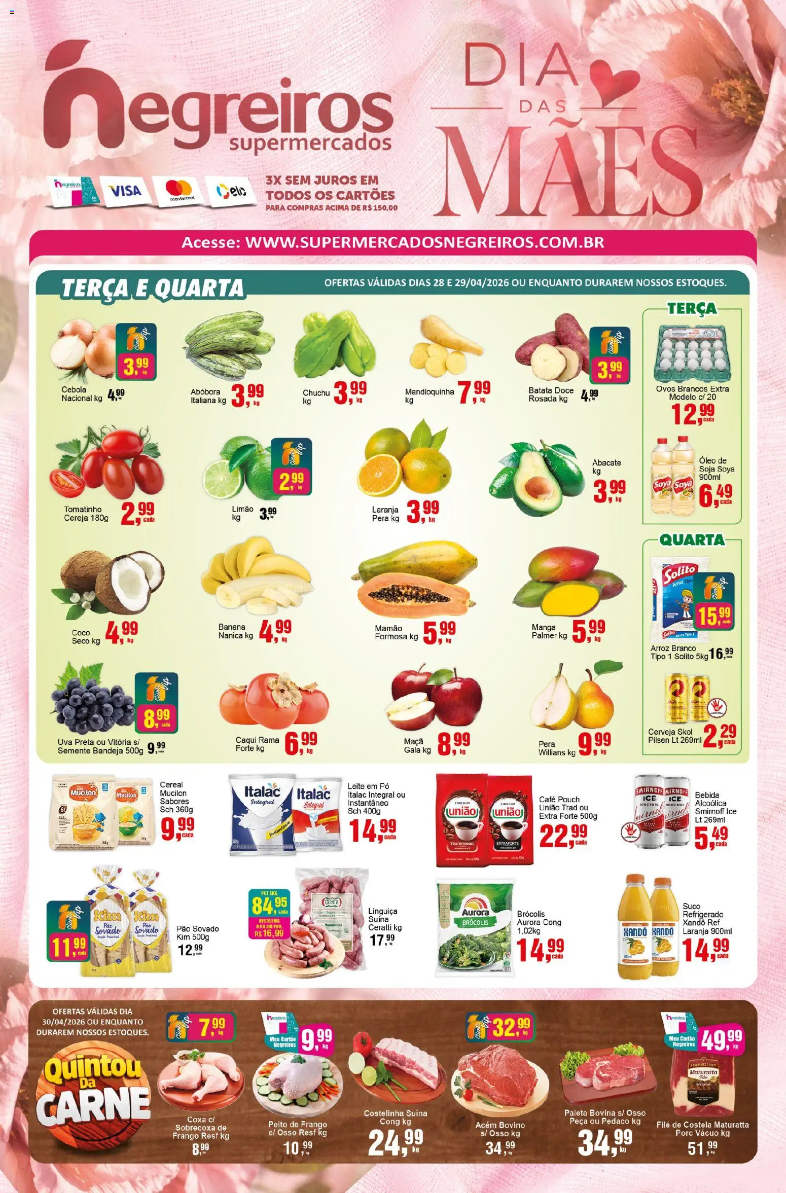 Negreiros Folheto - válido de 28.04.2026 | Página: 1 | Produtos: Caqui, Ovos, Óleo, Bandeja