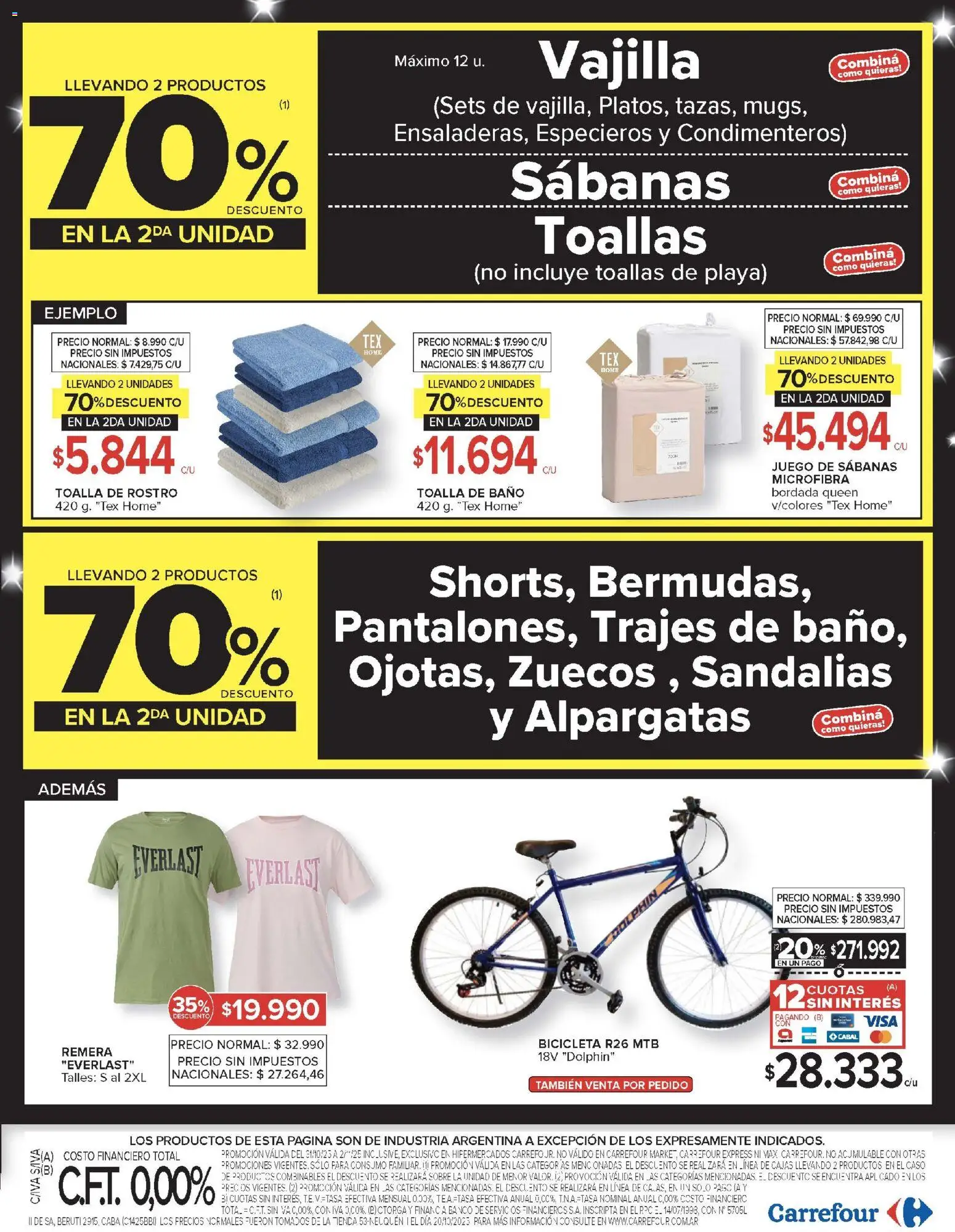 Carrefour ofertas Salta │ válido desde el 31.10.2025 | Página: 13 | Productos: Remera, Sabanas, Sobre, Sandalias