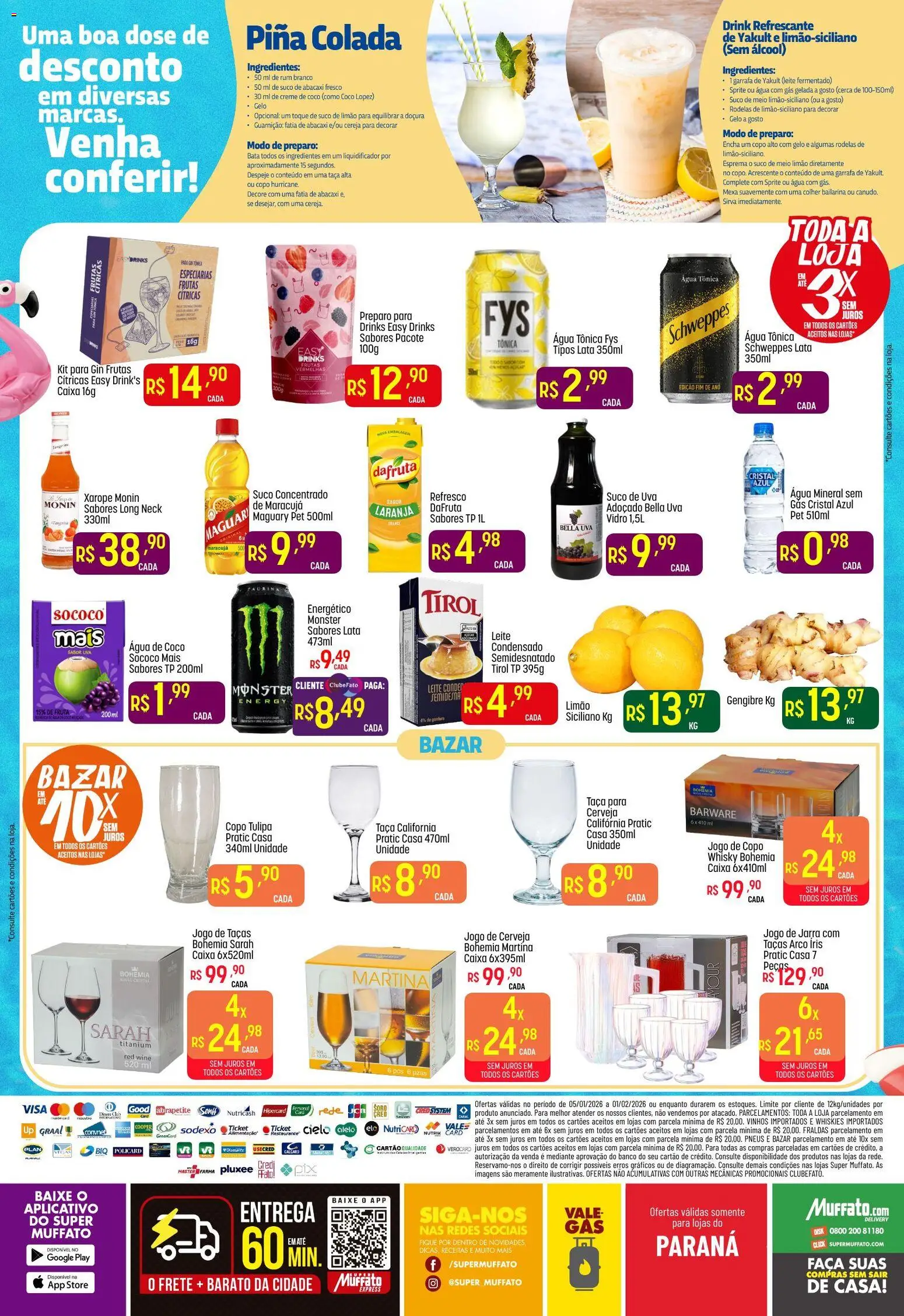 Super Muffato Folheto - válido de 05.01.2026 | Página: 2 | Produtos: Refresco, Água de coco, Liquidificador, Abacaxi