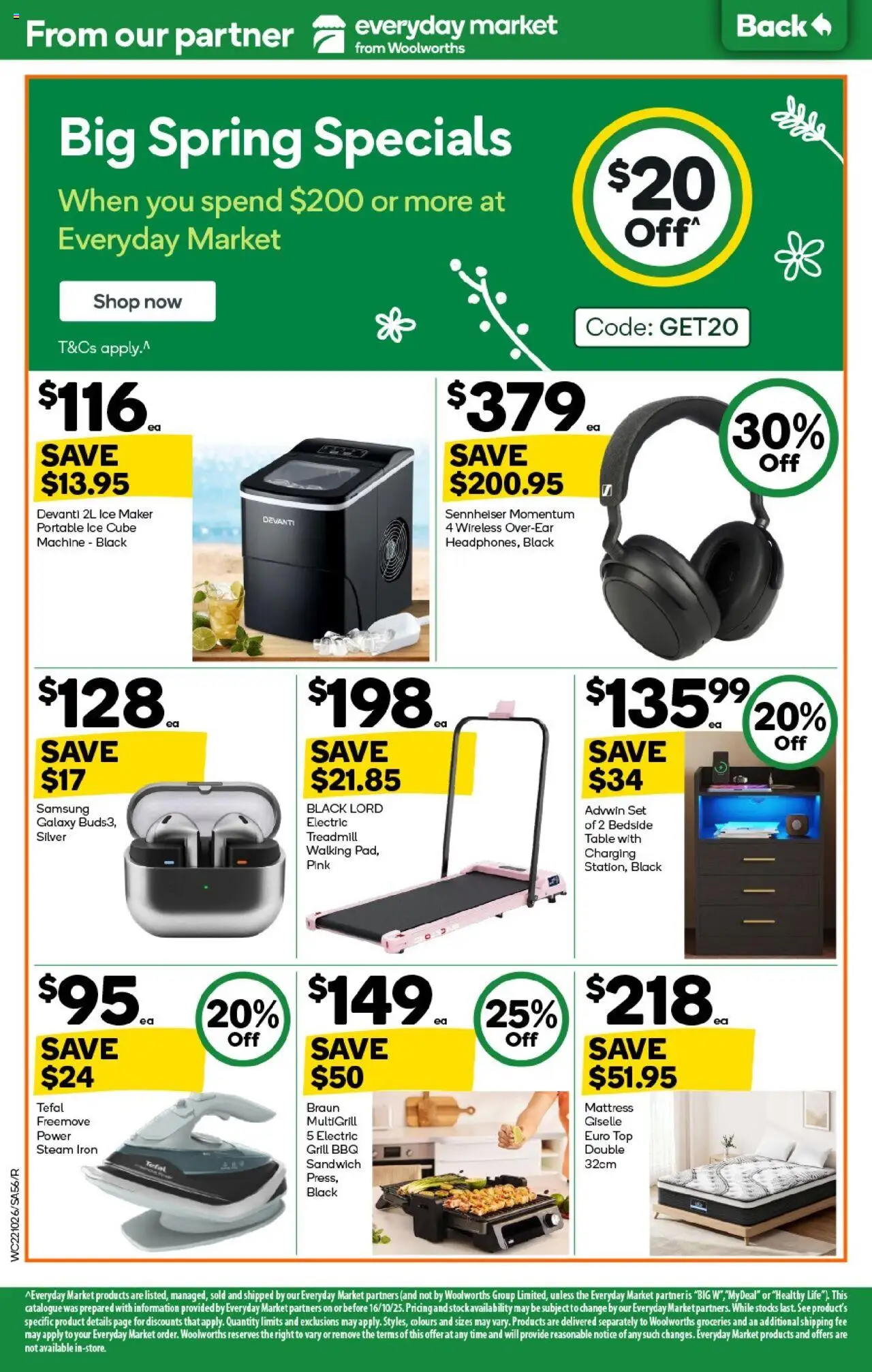 Woolworths catalogue - valid from 22.10.2025 | Page: 56 | Products: Table, Ice maker, Iron, Mattress