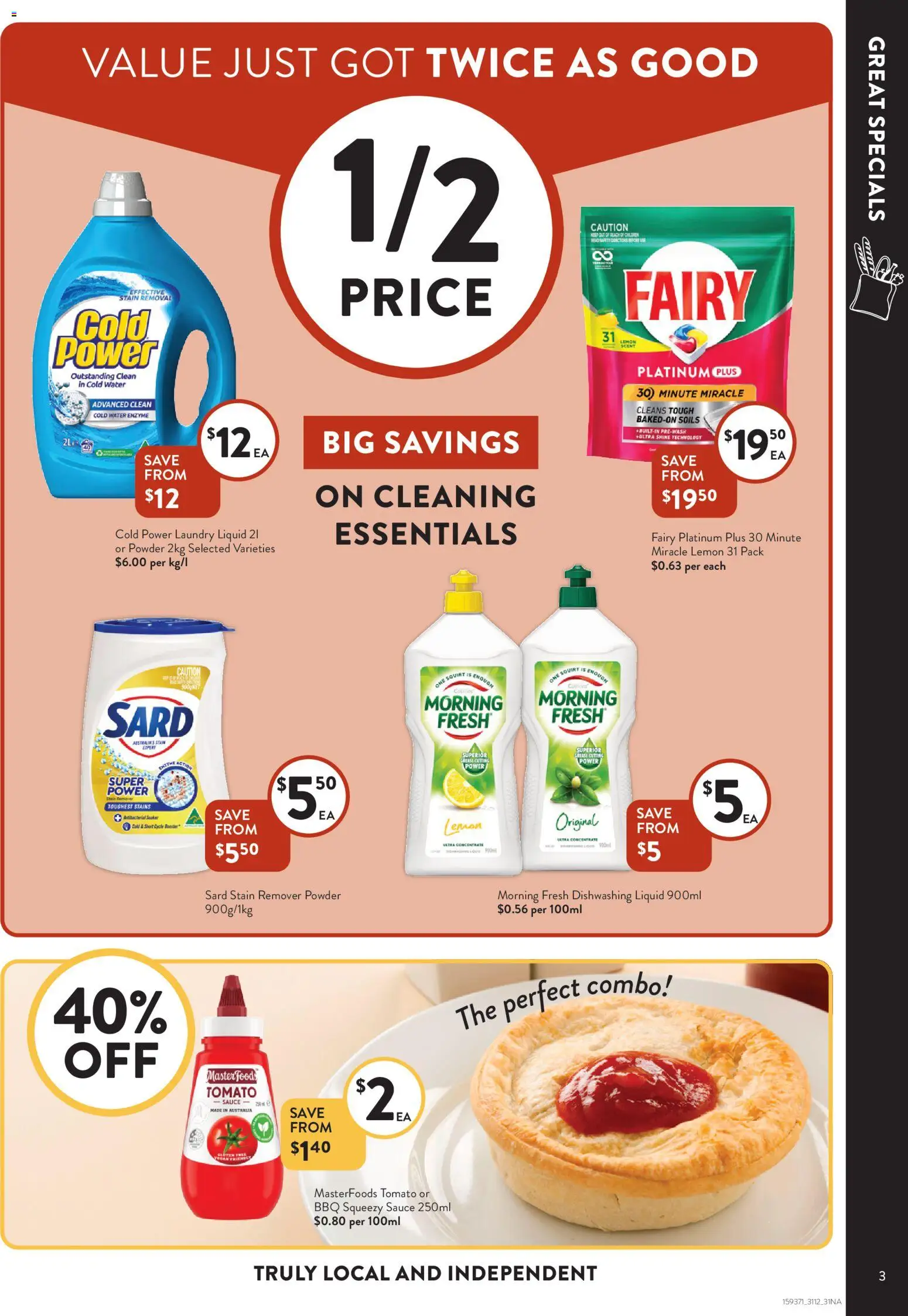 Foodworks catalogue - valid from 31.12.2025 | Page: 3 | Products: Stain remover, Water, Sauce, Lemon