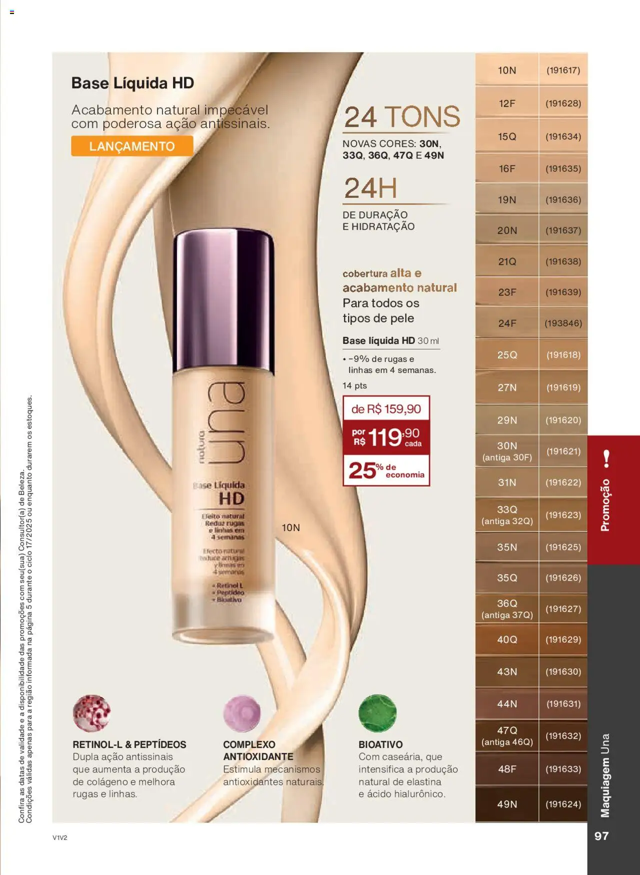 Natura Folheto - válido de 14.10.2025 | Página: 97 | Produtos: Colágeno, Maquiagem, Base