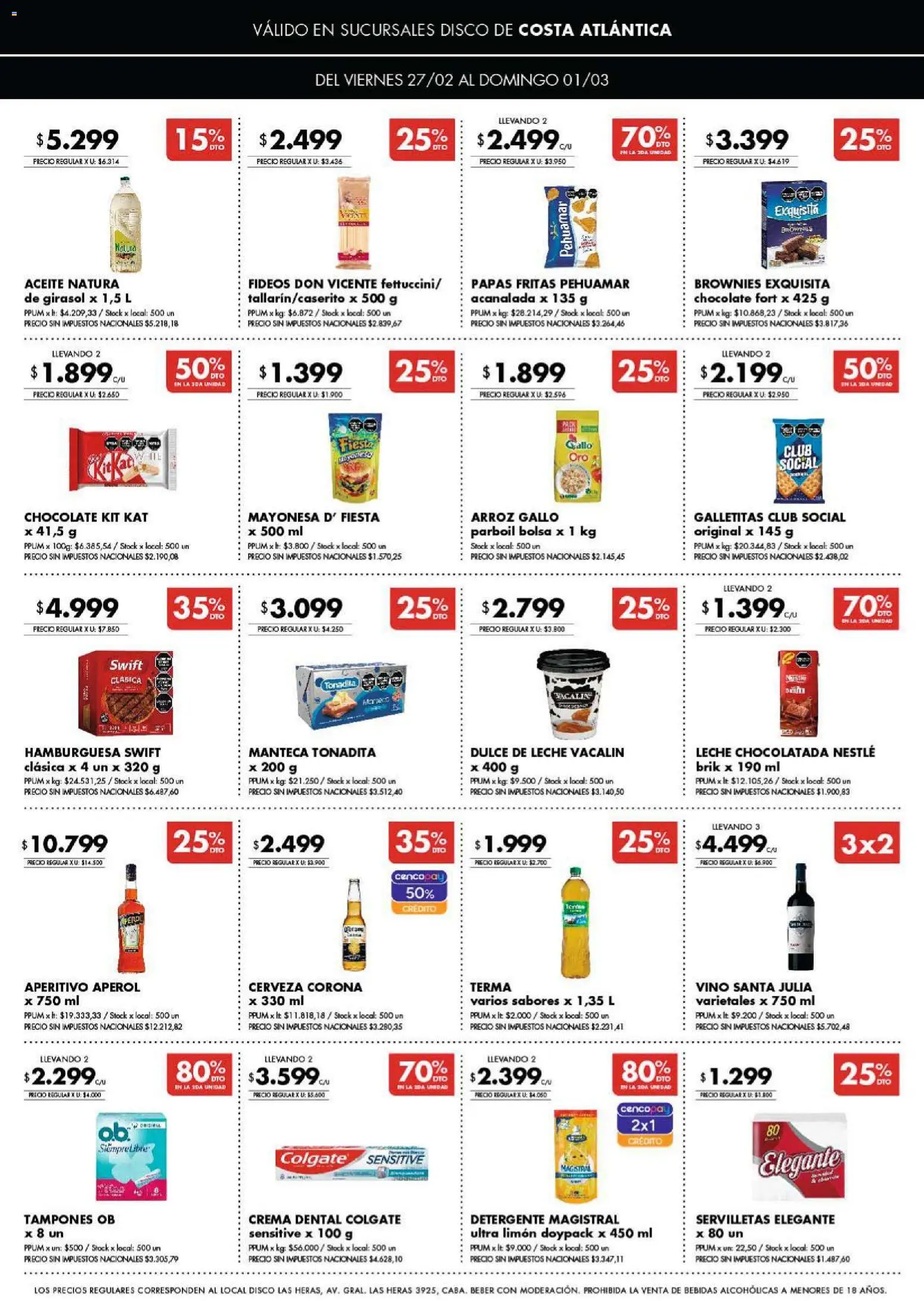 Disco ofertas │ válido desde el 27.02.2026 | Página: 4 | Productos: Tampones, Limón, Leche, Crema
