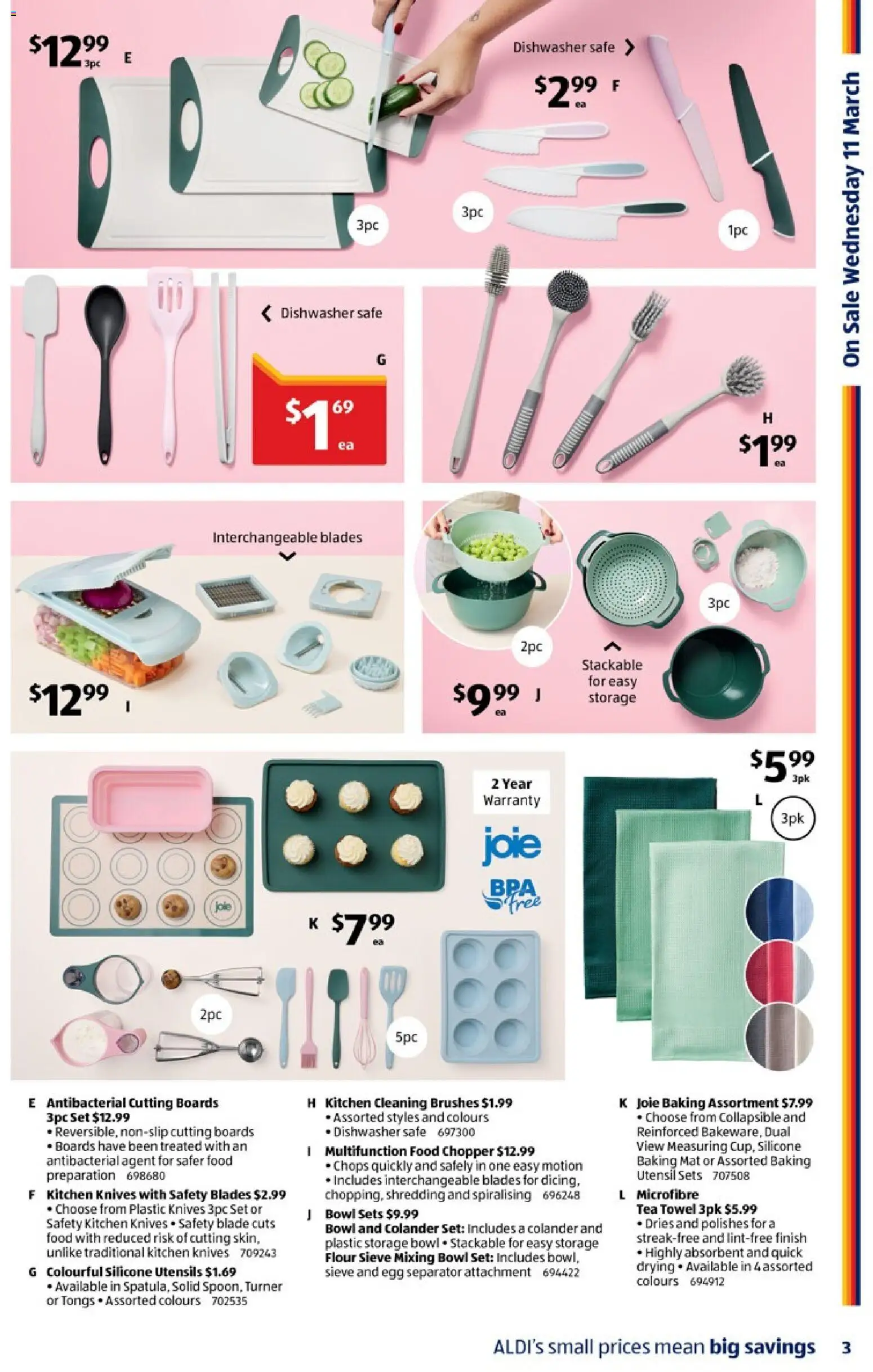 Aldi catalogue - valid from 11.03.2026 | Page: 3 | Products: Flour, Tea, Safe, Dishwasher