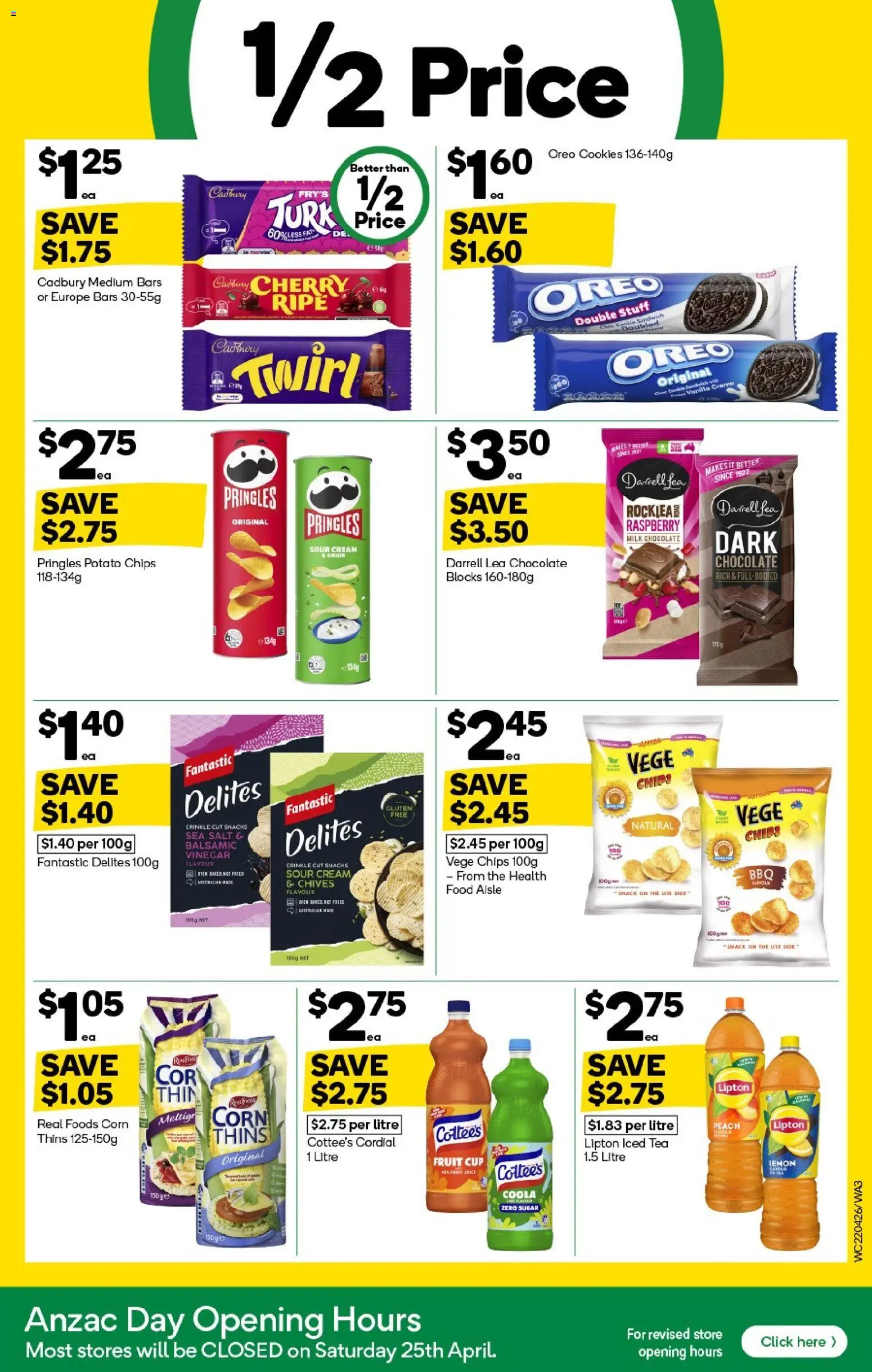 Woolworths catalogue - valid from 22.04.2026 | Page: 3 | Products: Milk, Chips, Sugar, Raspberry