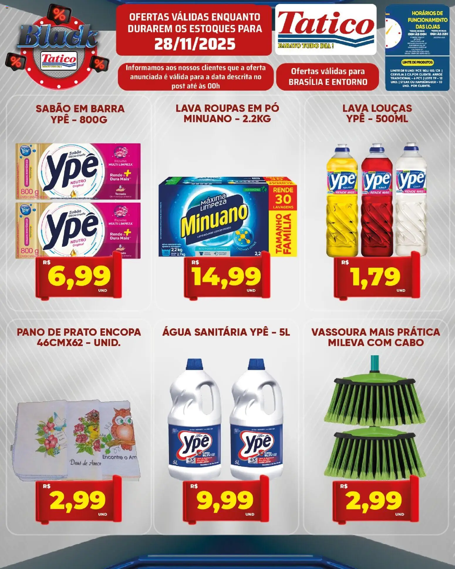 Tatico Folheto - válido de 28.11.2025 | Página: 17 | Produtos: Sabão em barra, Cerveja, Roupas, Vassoura