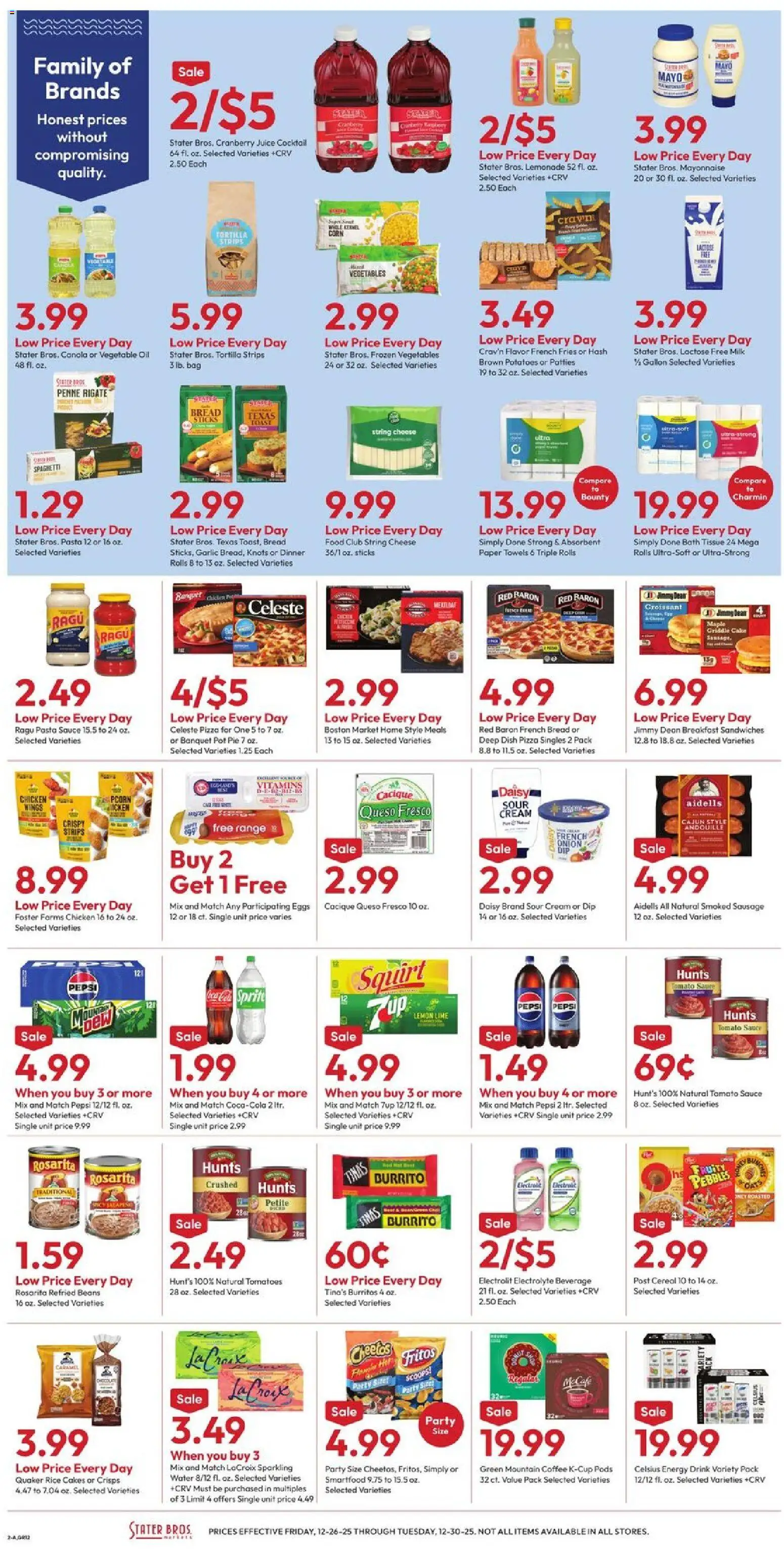 Stater Bros Weekly Ad - valid from 26.12.2025 | Page: 2 | Products: Bread, Potatoes, Mayonnaise, Lime