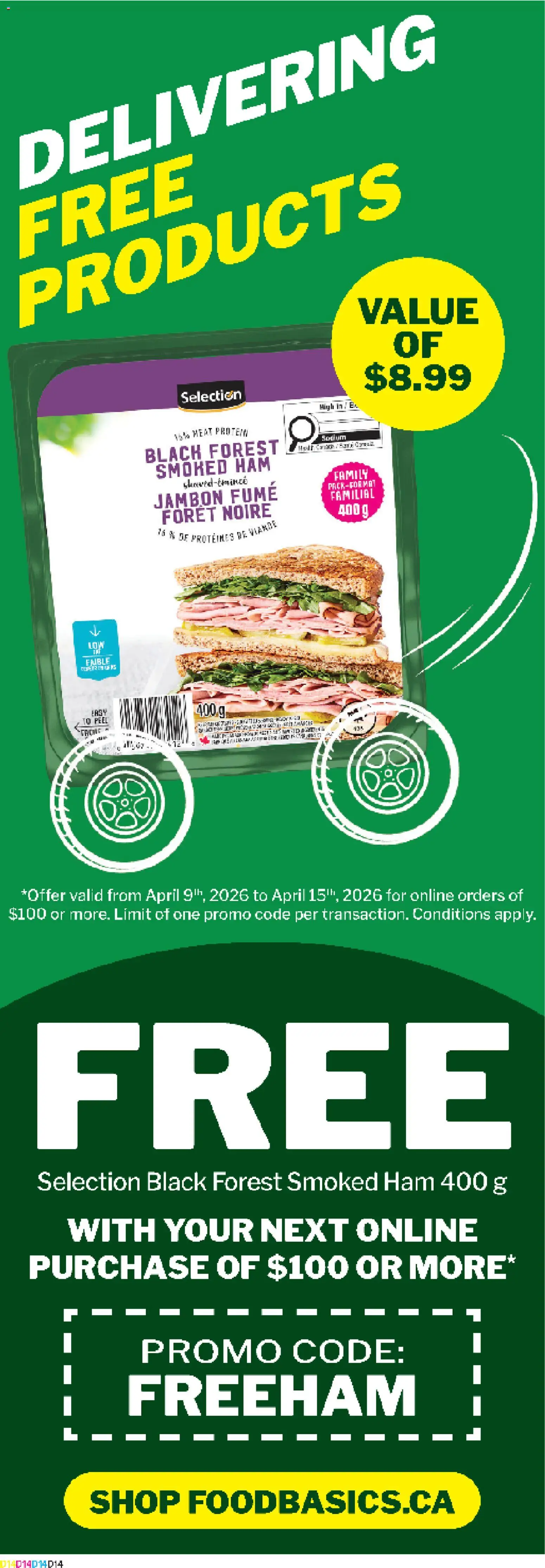 Food Basics flyer valid from 09.04.2026 | Page: 15 | Products: Ham