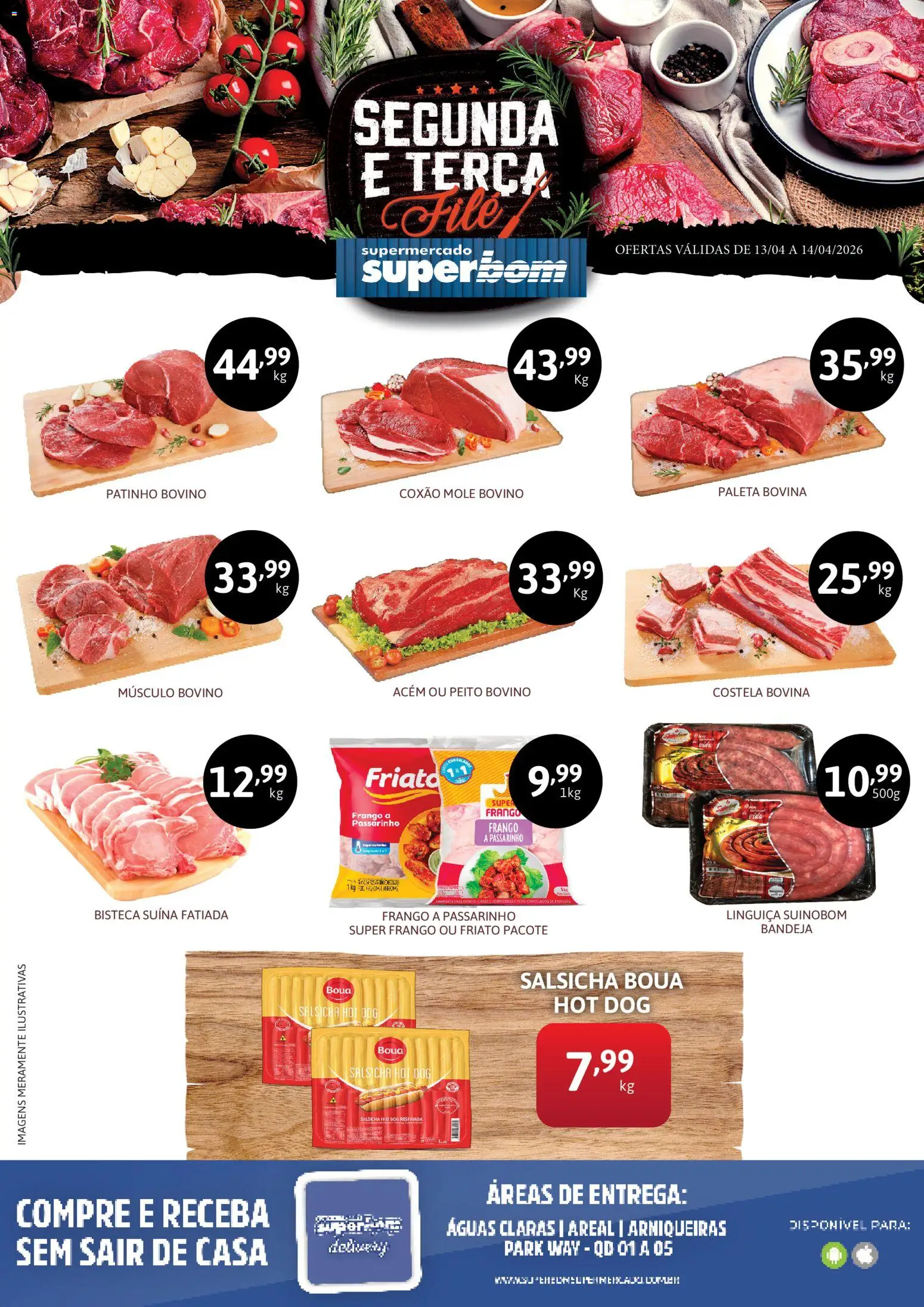 Superbom Folheto - válido de 13.04.2026 | Página: 1 | Produtos: Salsicha, Acém, Friato, Frango
