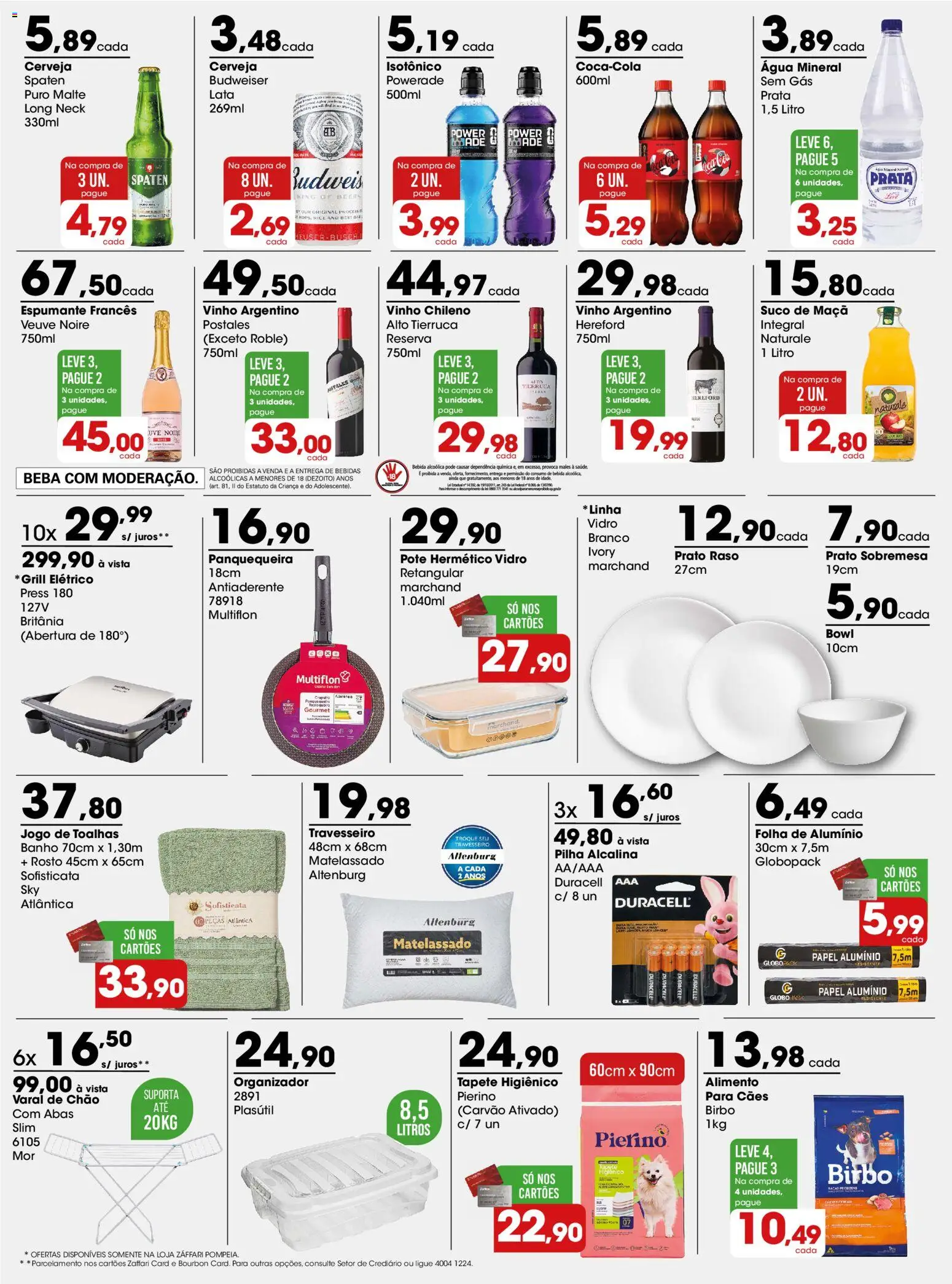 Zaffari Folheto - válido de 13.04.2026 | Página: 3 | Produtos: Tapete, Vinho, Cerveja, Isotônico