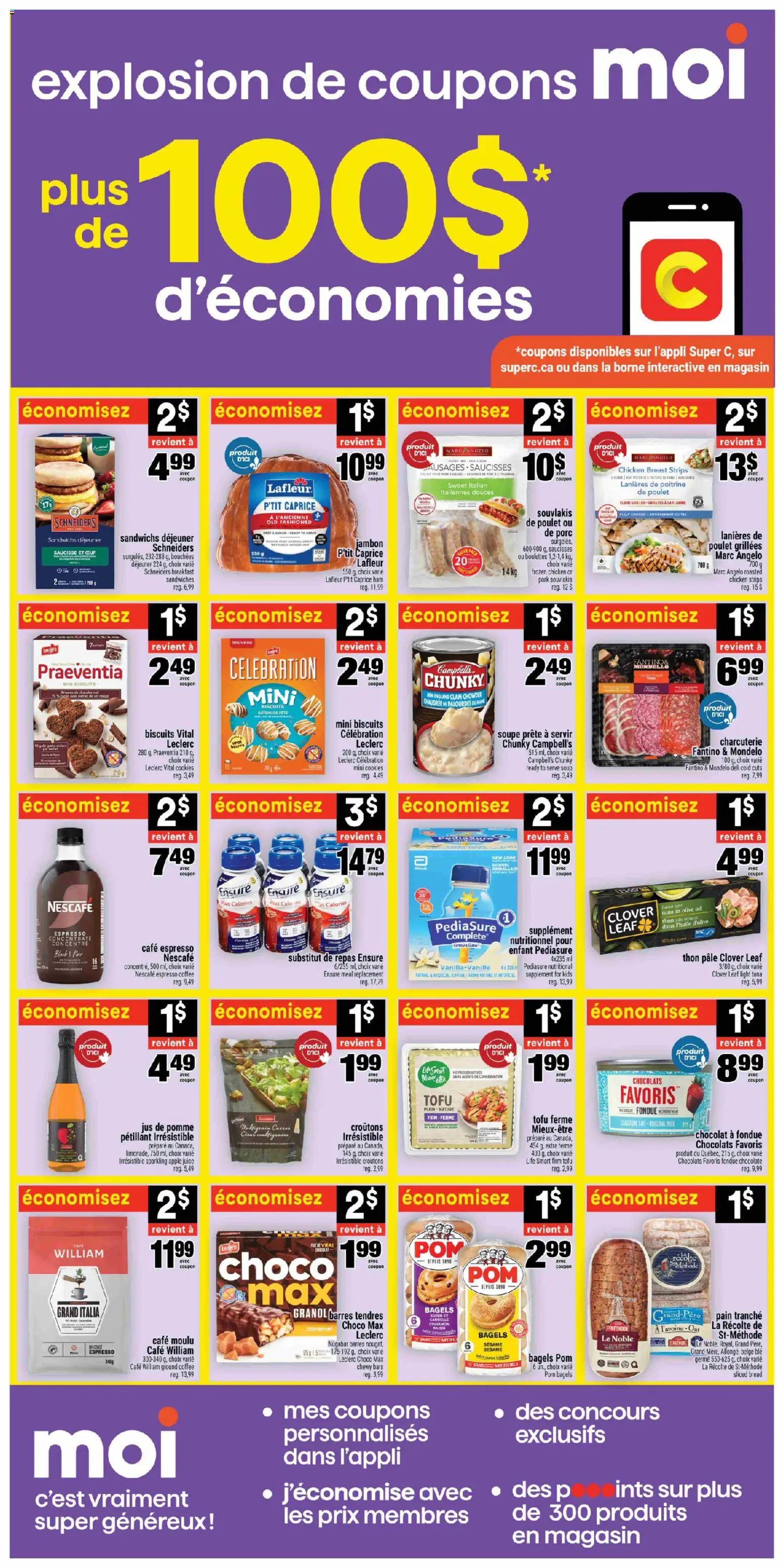 Super C flyer valid from 15.01.2026 | Page: 11 | Products: Bread, Chocolate, Ham, Chicken