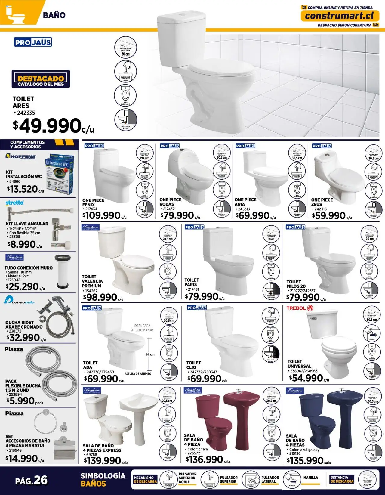Construmart ofertas  │ válido desde el 01.08.2025 | Página: 26 | Productos: Wc, Flexible, Ducha Bidet, Llave